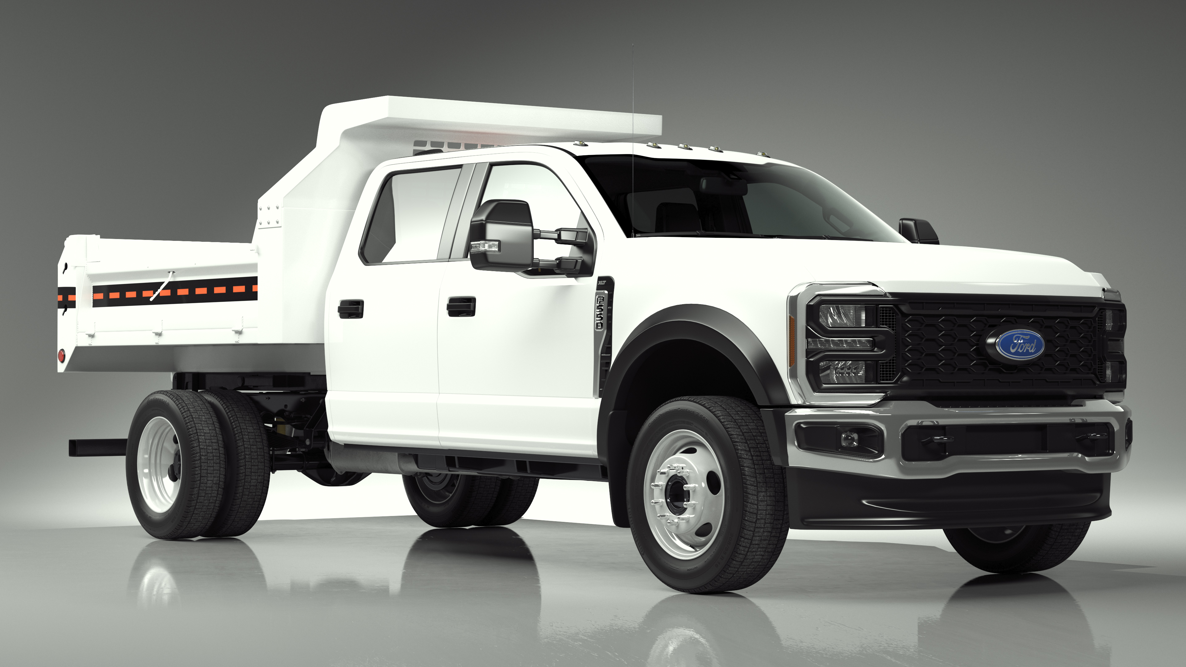 3D Ford Super Duty F550 Dump White 2023