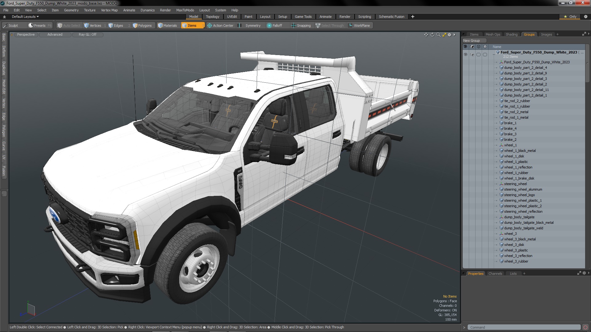 3D Ford Super Duty F550 Dump White 2023