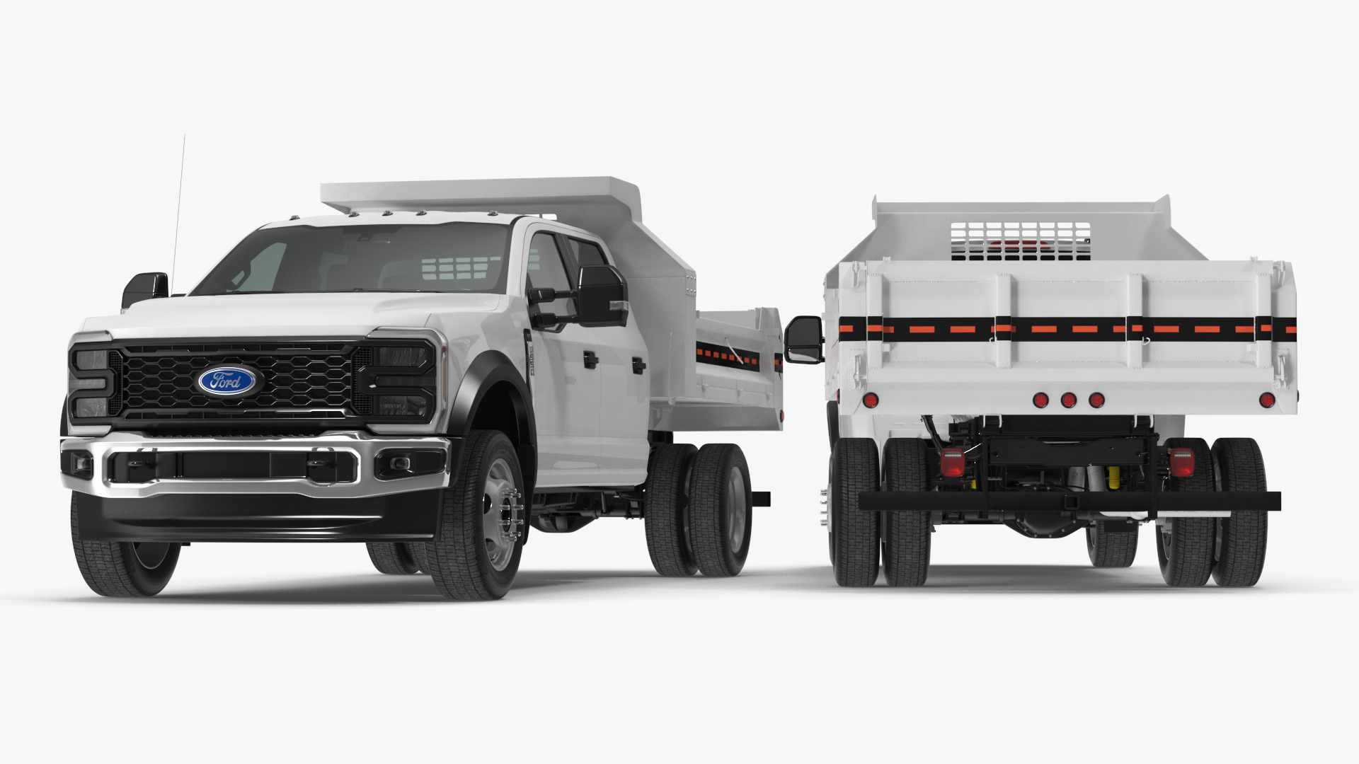 3D Ford Super Duty F550 Dump White 2023