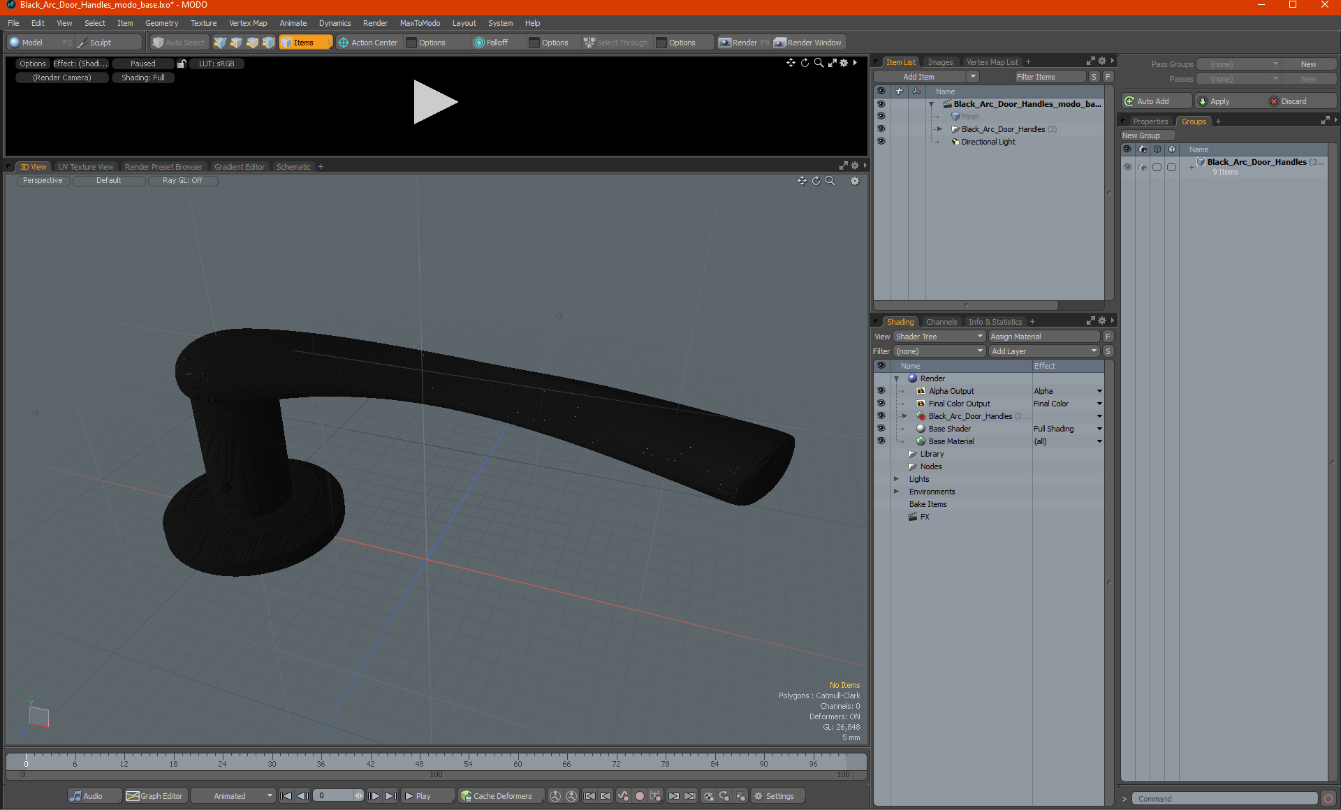 Black Arc Door Handles 3D