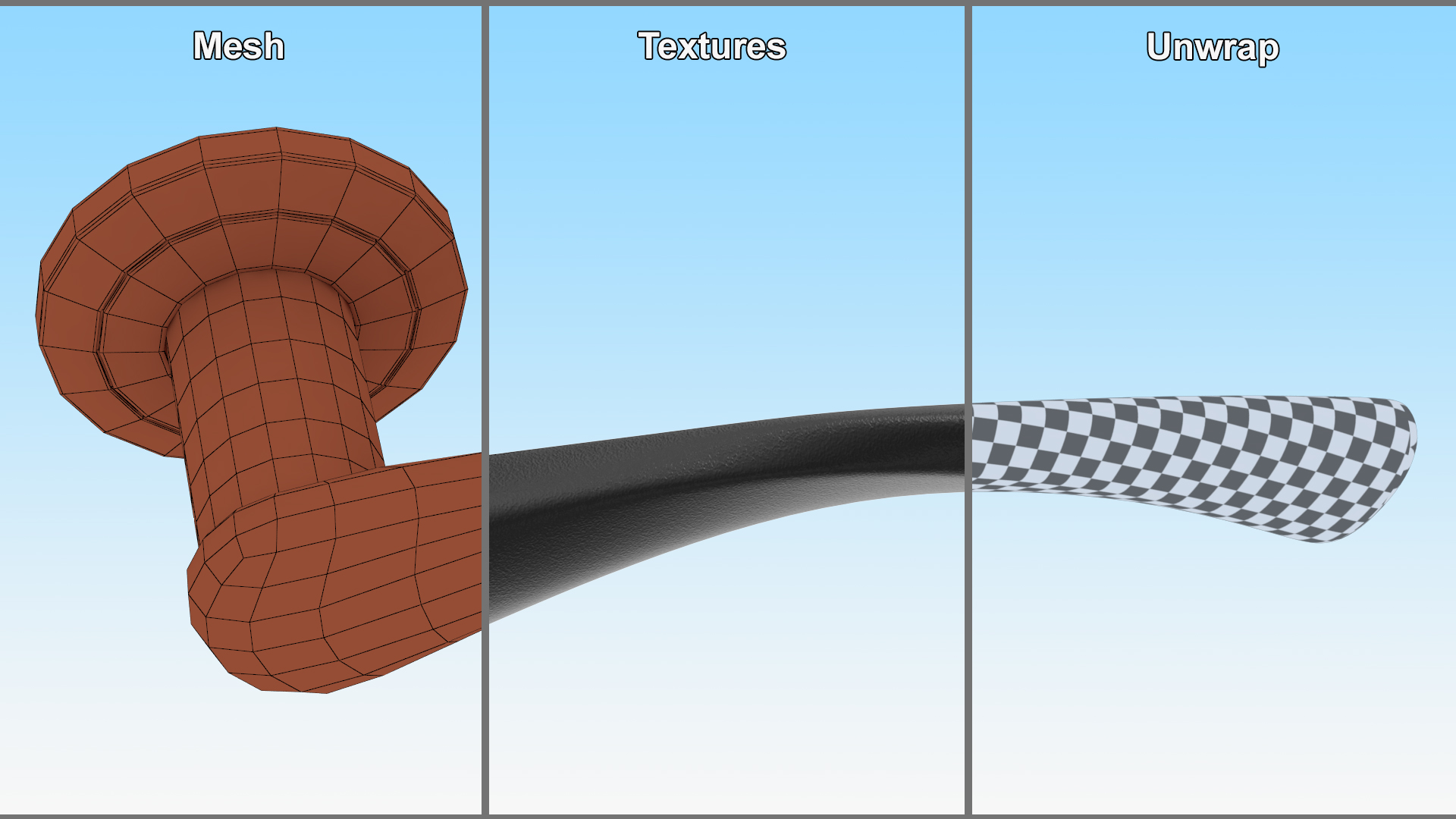 Black Arc Door Handles 3D