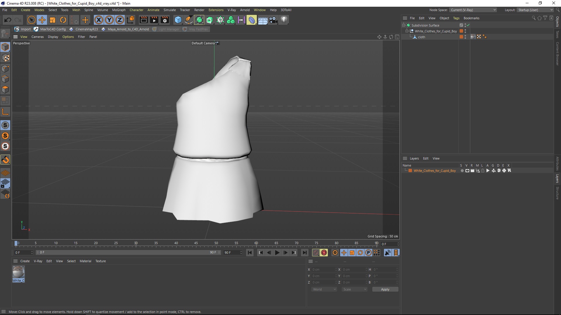 White Clothes for Cupid Boy 3D