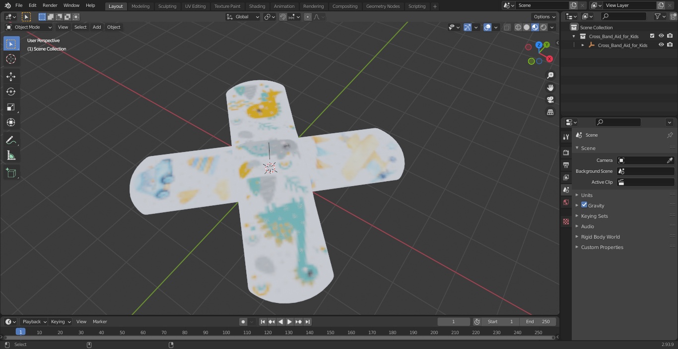 3D Cross Band Aid for Kids model