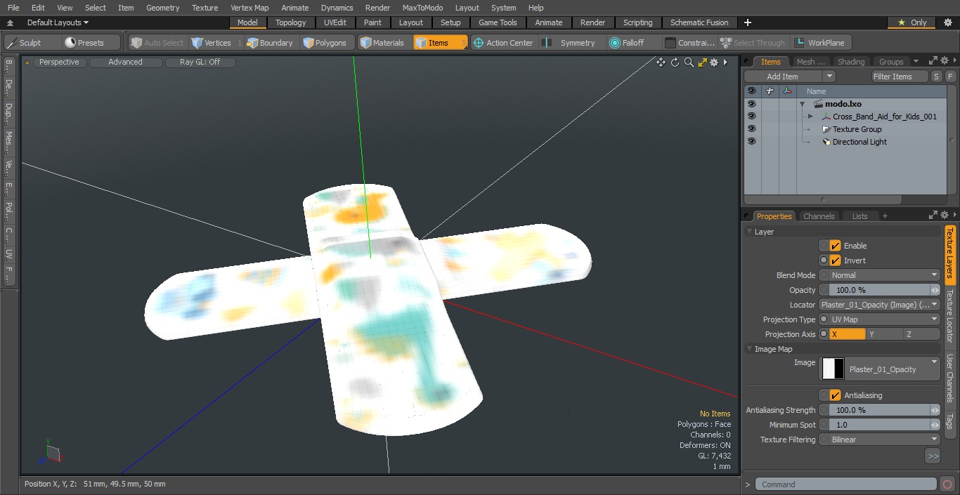 3D Cross Band Aid for Kids model