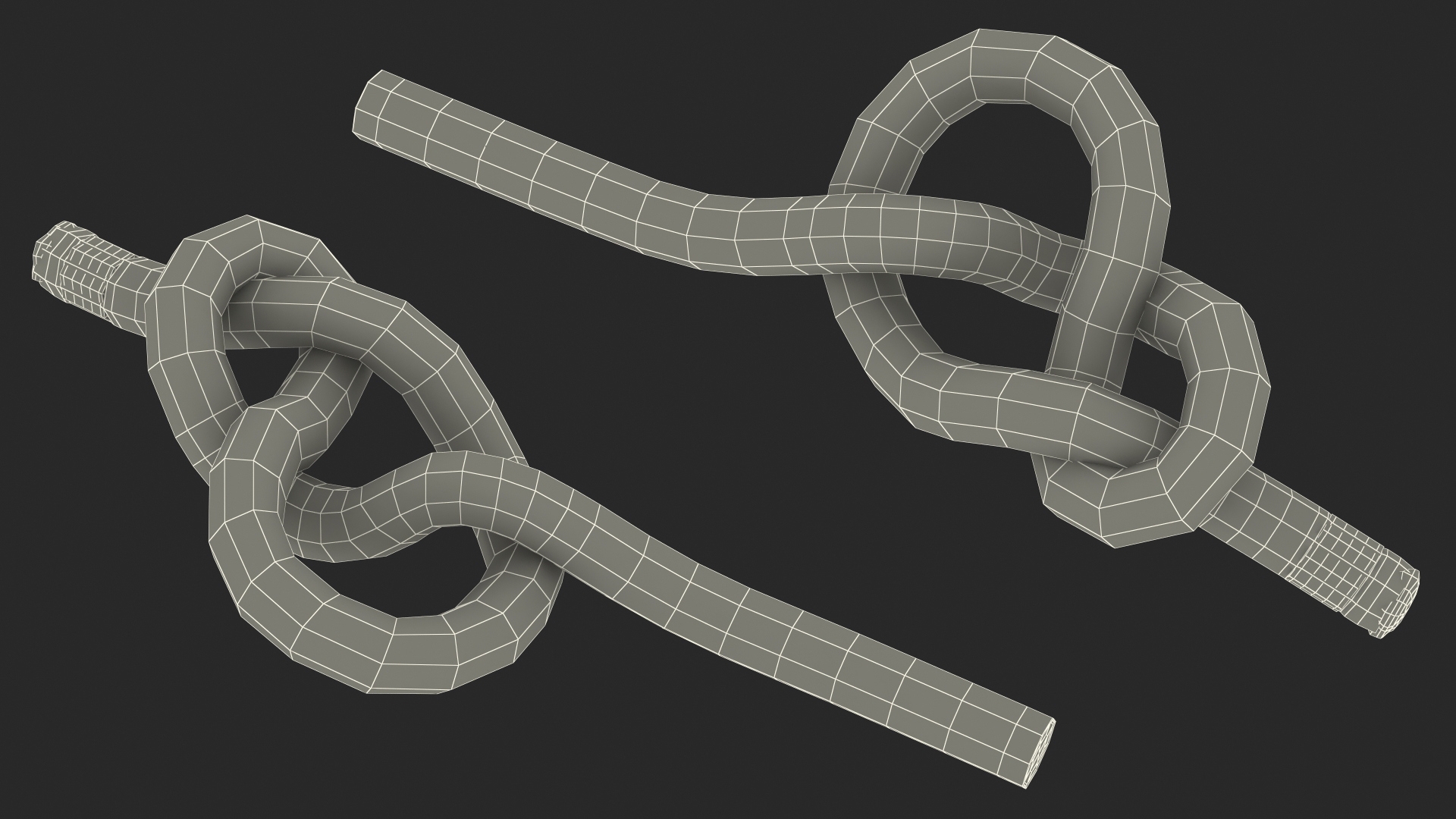 3D Figure 8 Bend Rope Knot model