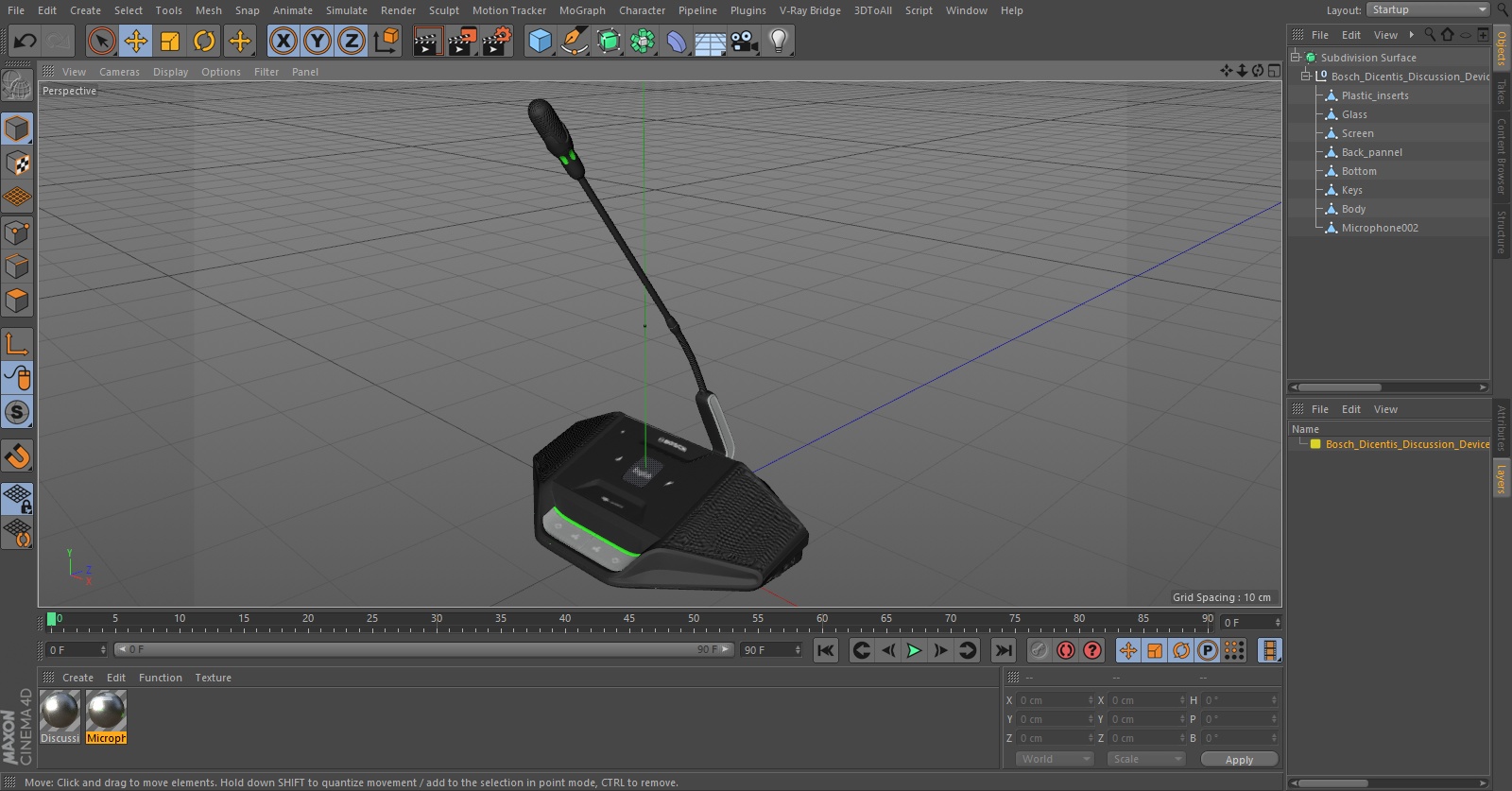3D model Bosch Dicentis Discussion Device with Language Selector