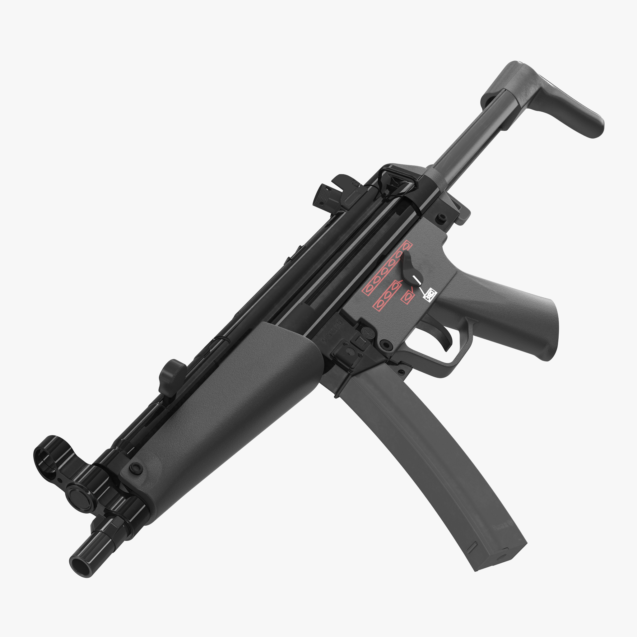 MP5A3 with Retractable Stock 3D Model