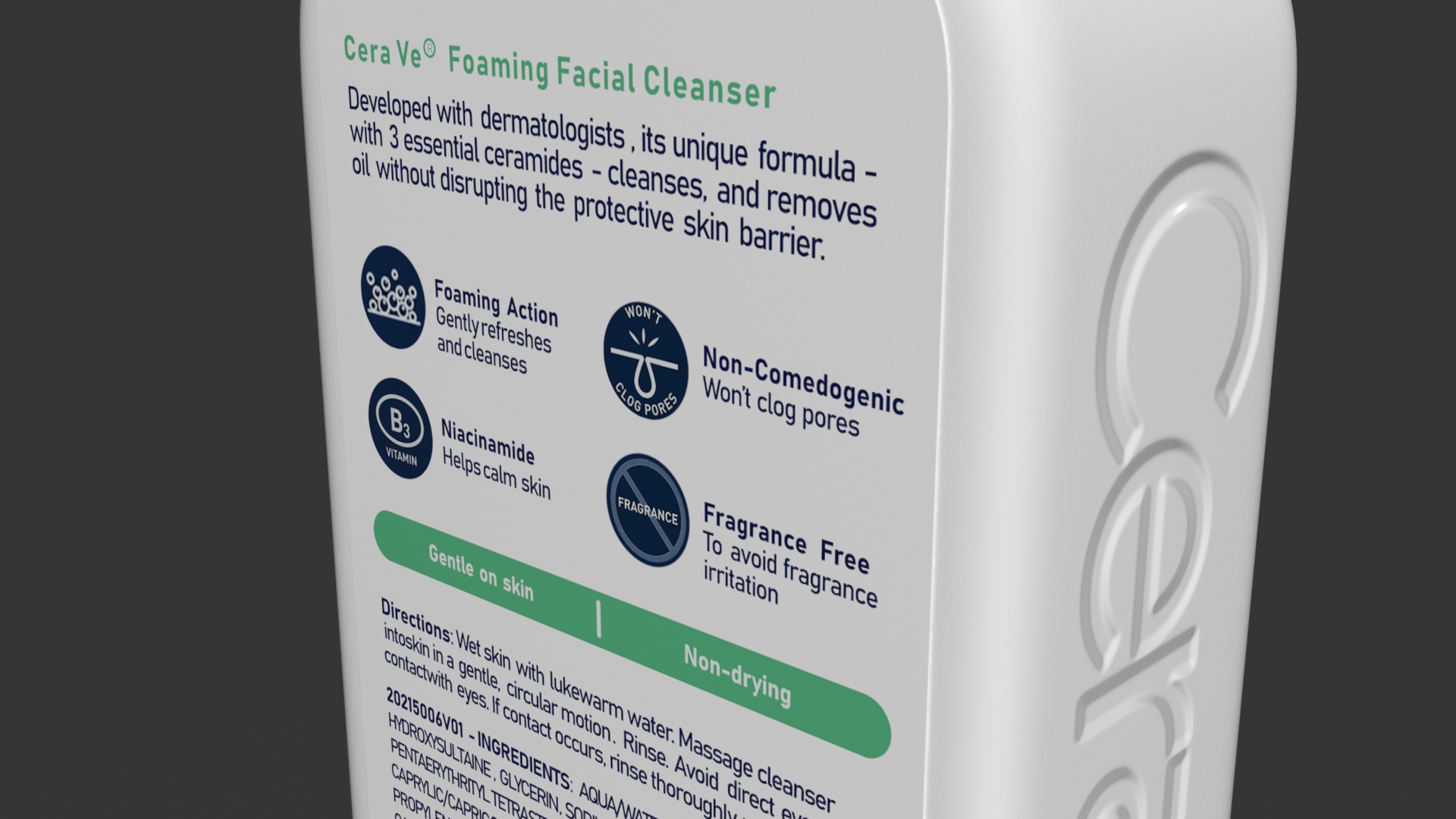 CeraVe Cleanser Dispenser Bottle 236 ml Mint 3D model