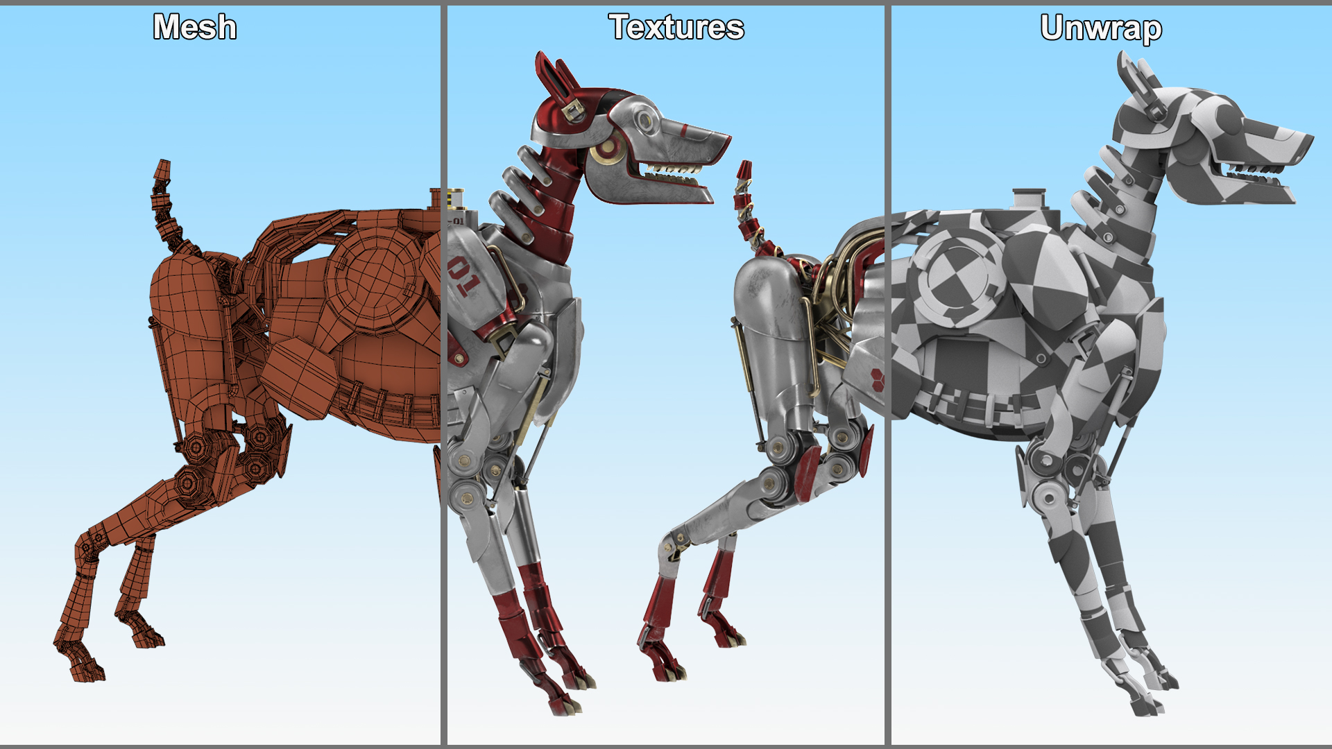3D model Futuristic Robotic Dog Concept