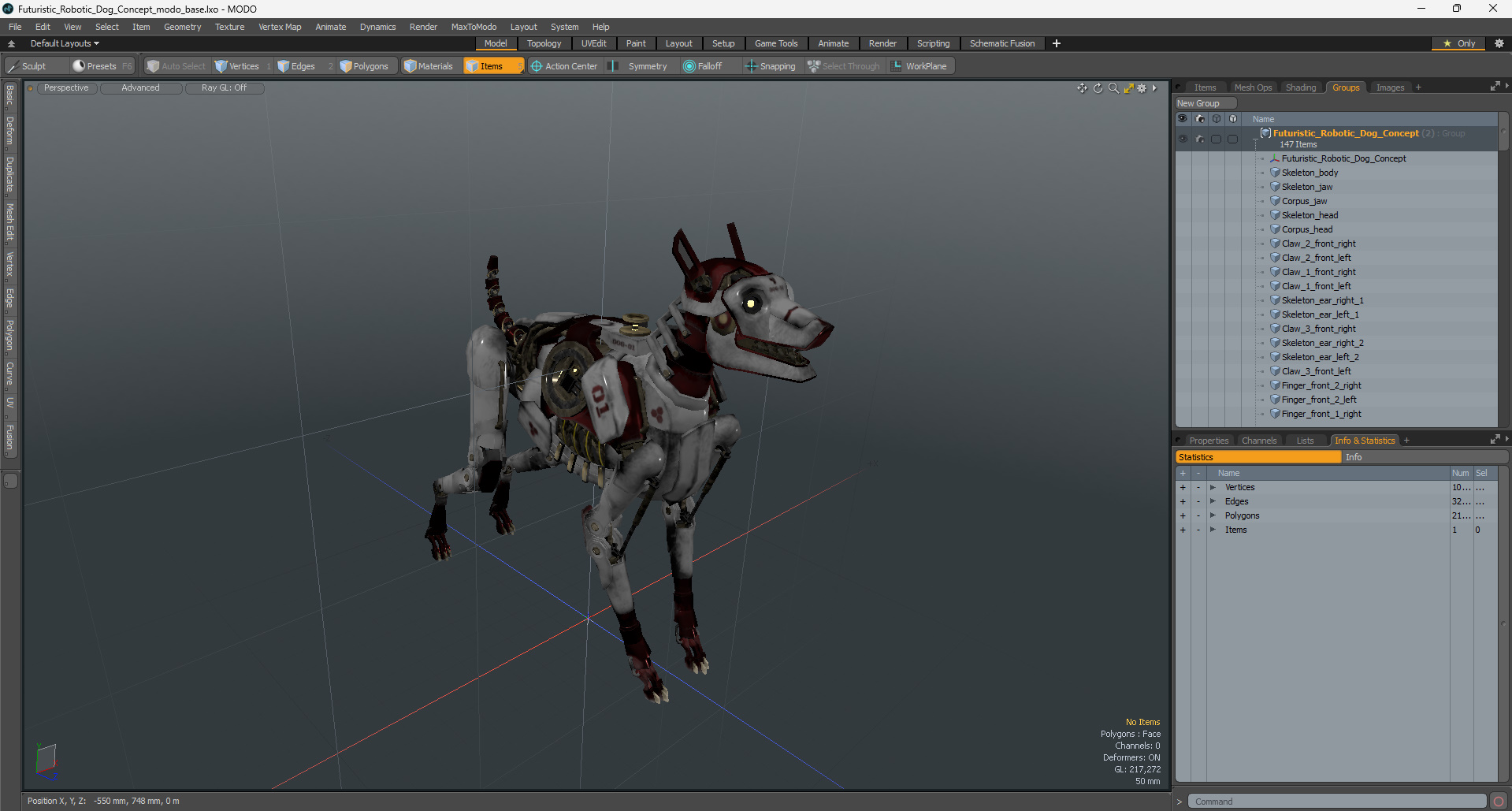 3D model Futuristic Robotic Dog Concept