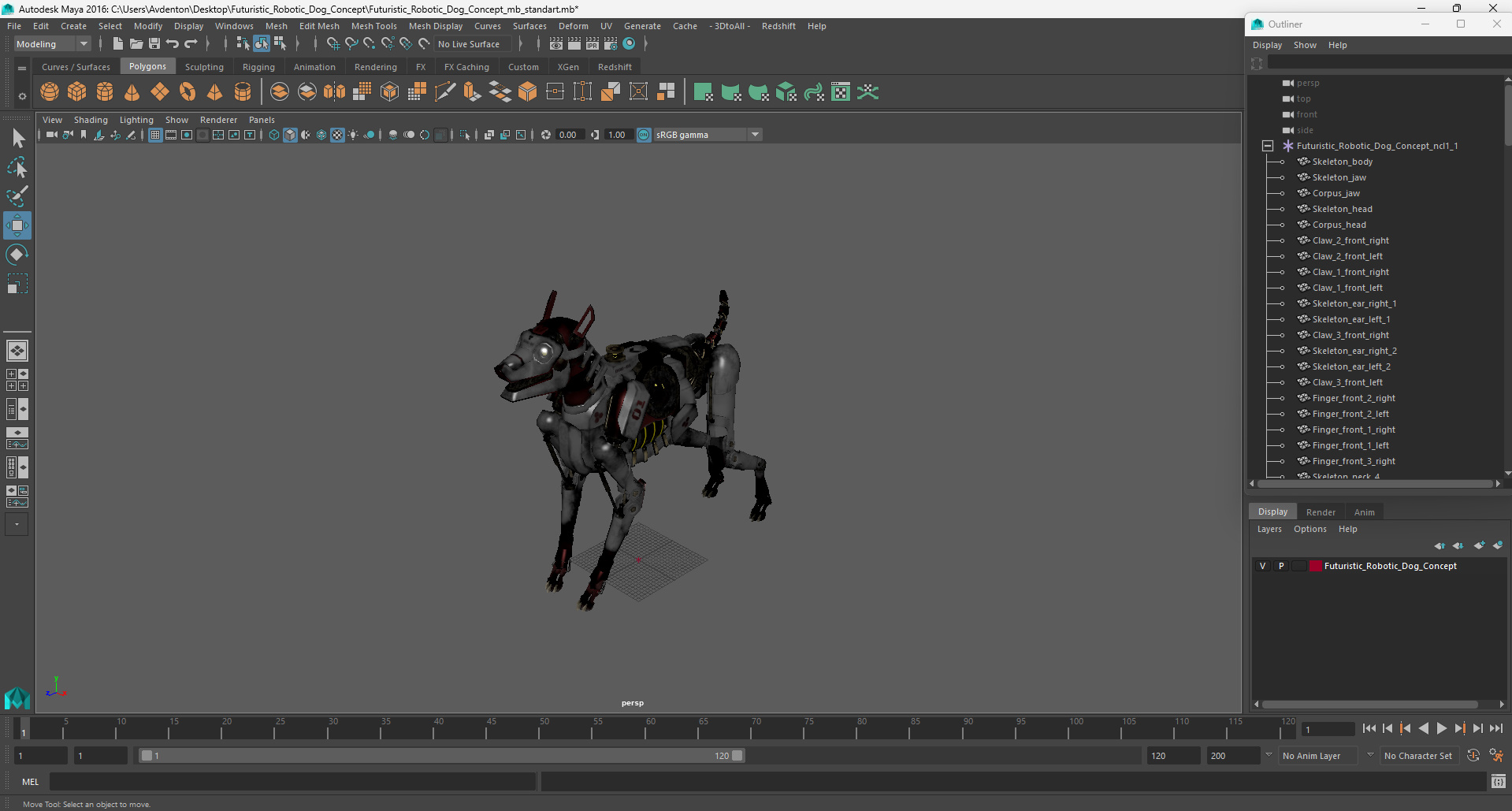 3D model Futuristic Robotic Dog Concept