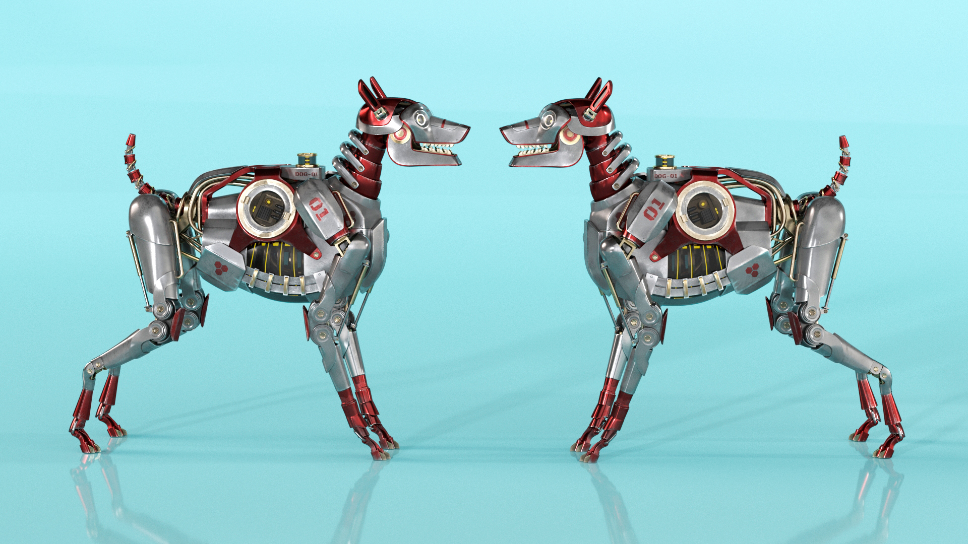 3D model Futuristic Robotic Dog Concept