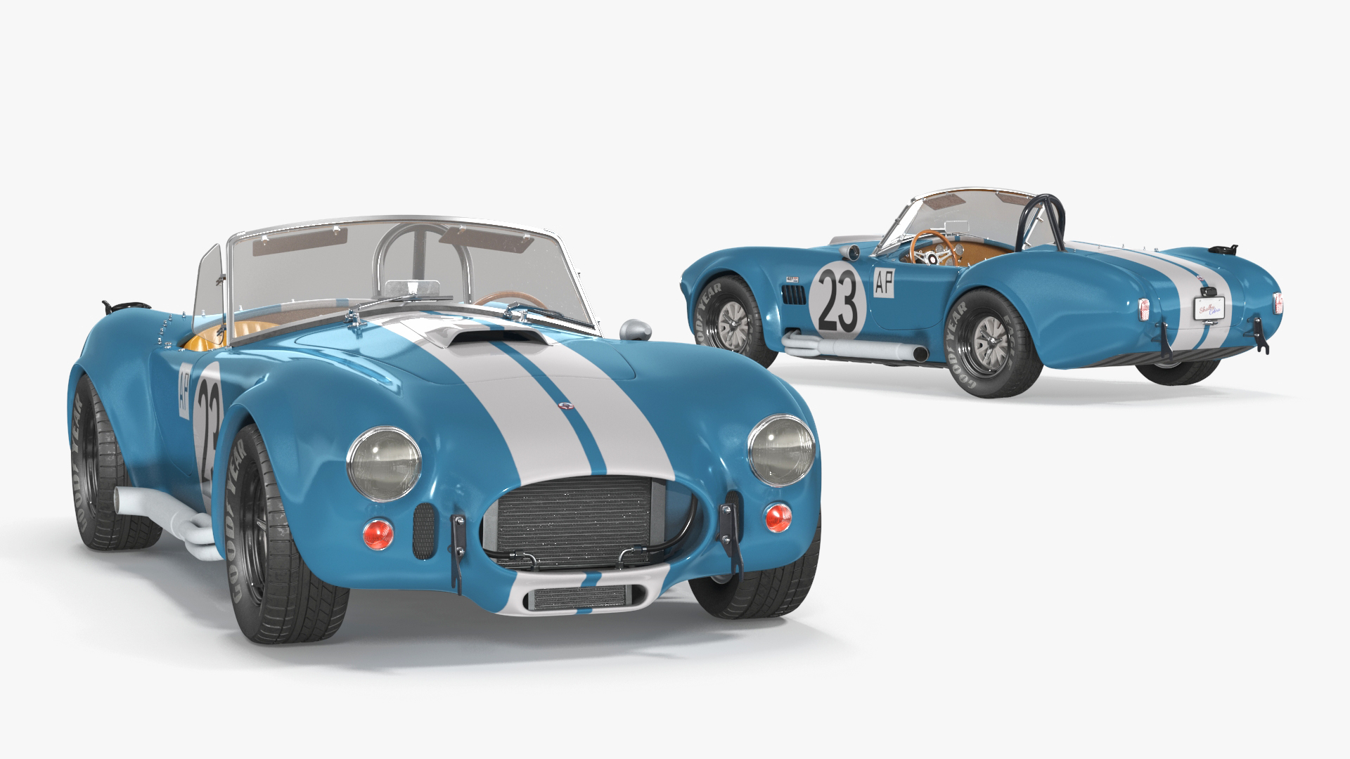 AC Shelby Cobra 1965 Blue Yellow 1965 3D