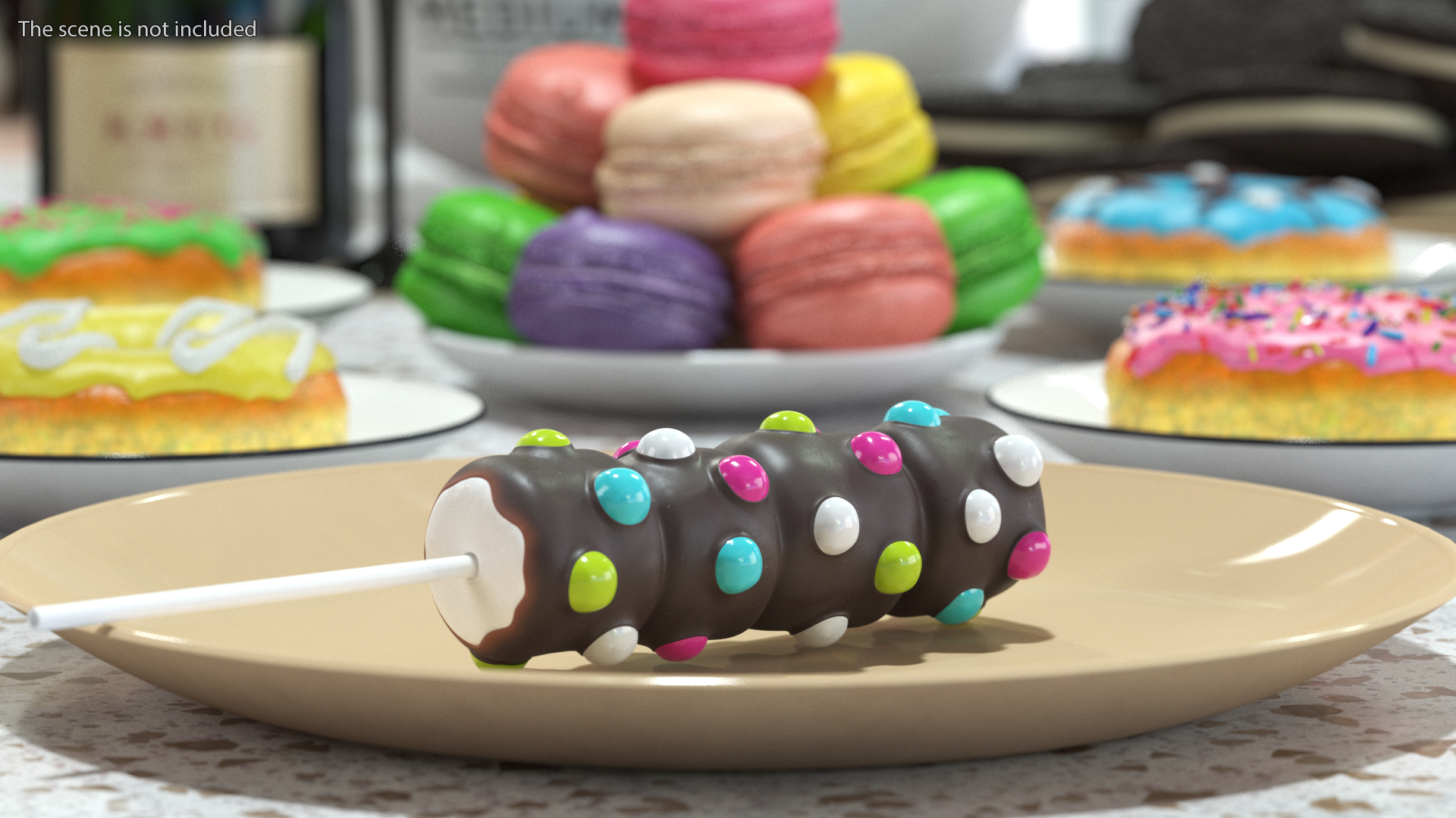 Marshmallow Pop with Sprinkles Colorful 3D model