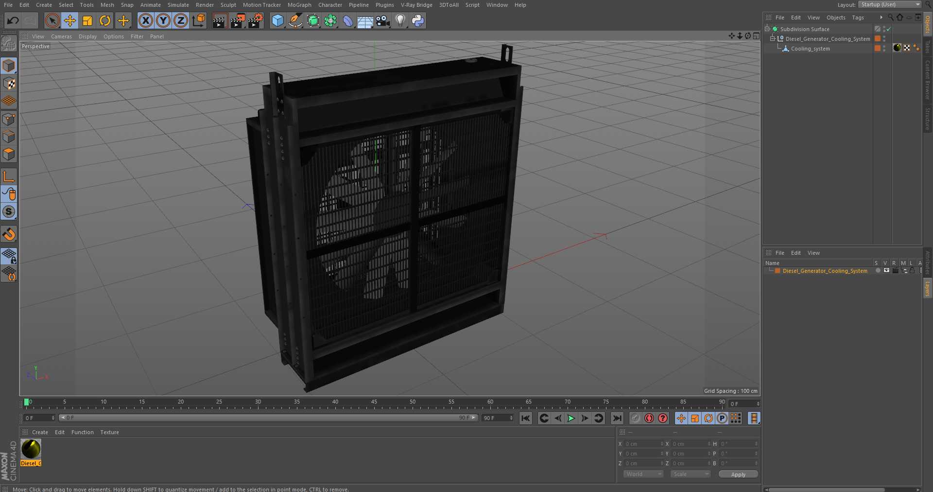 3D Diesel Generator Cooling System