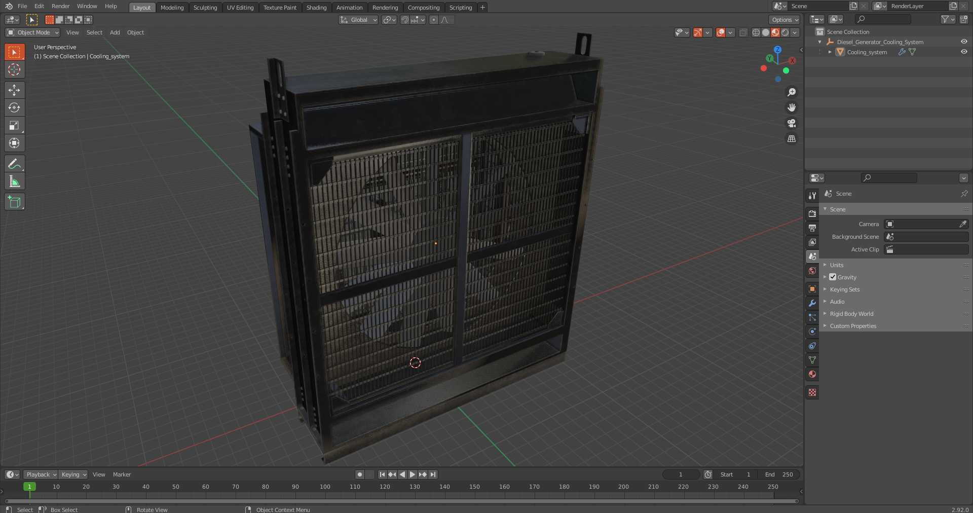 3D Diesel Generator Cooling System