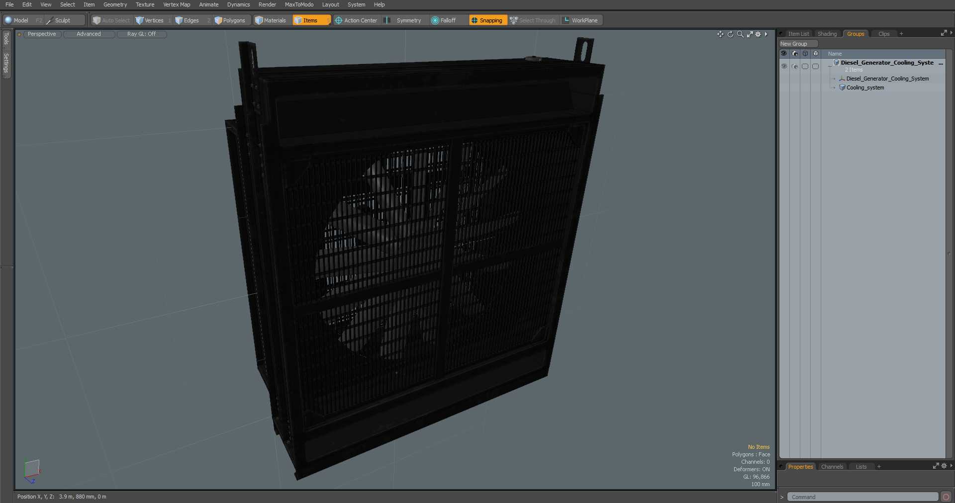 3D Diesel Generator Cooling System