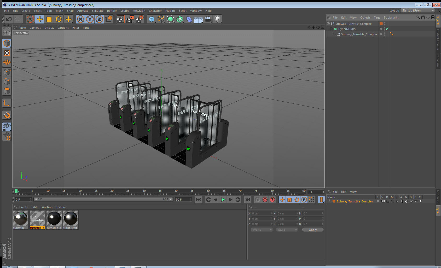 Subway Turnstile Complex 3D model