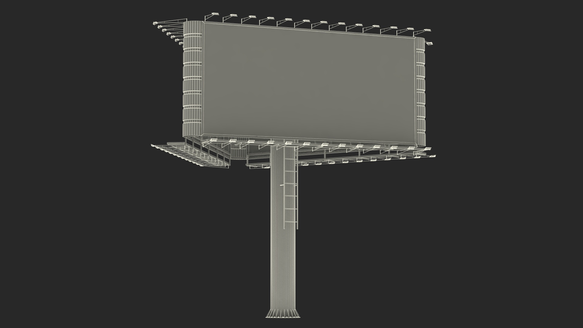 Street Structure Three Side Billboard 3D