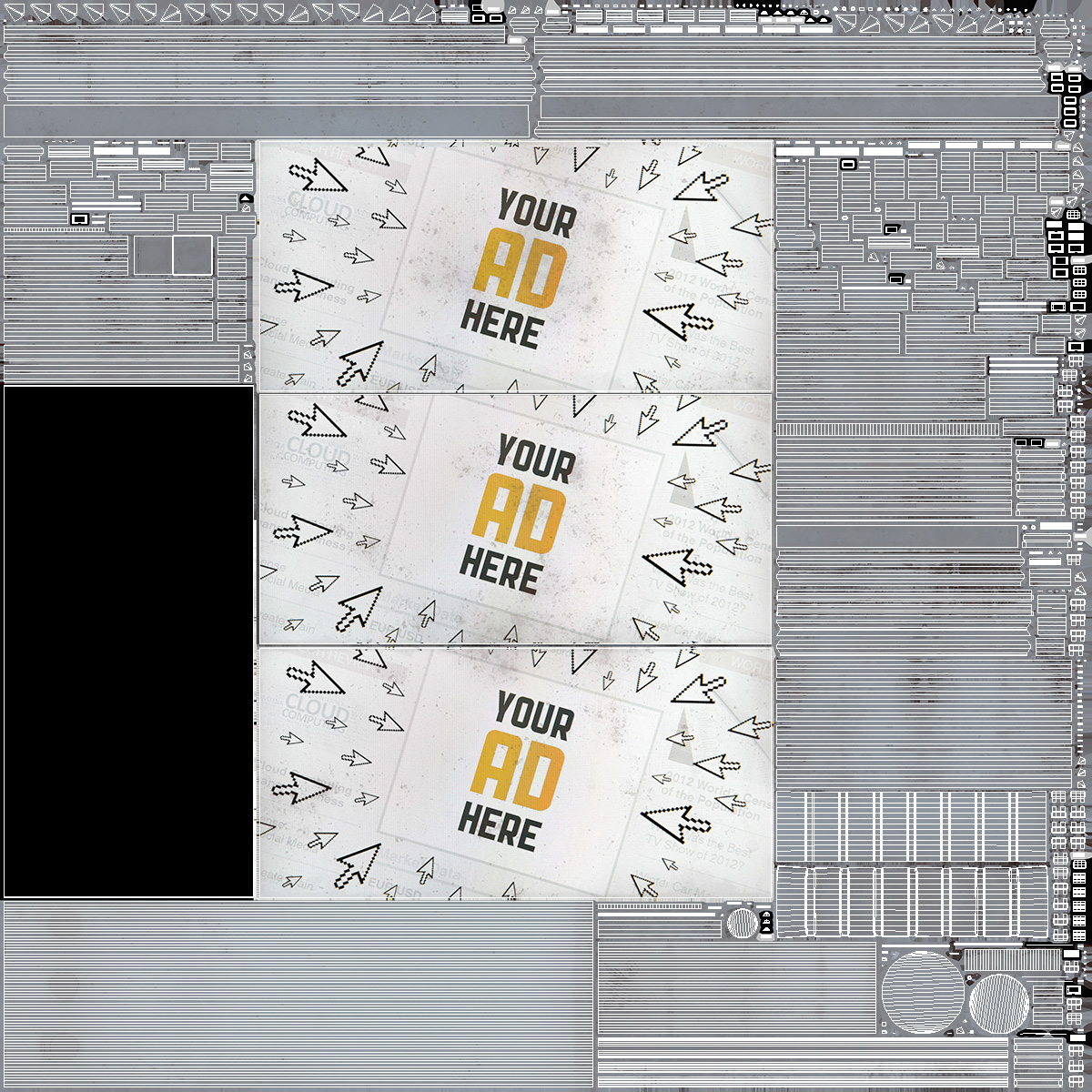 Street Structure Three Side Billboard 3D