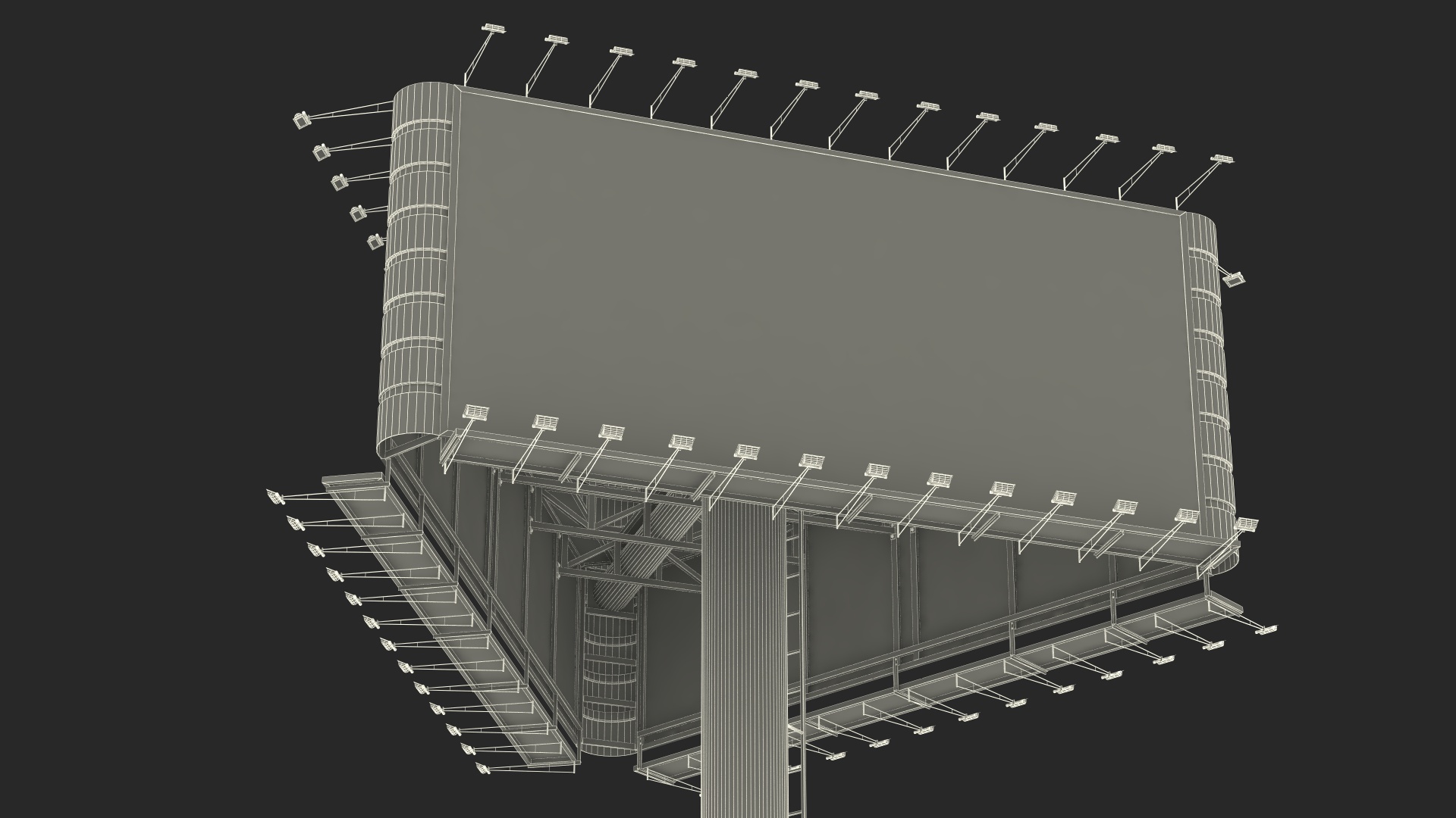 Street Structure Three Side Billboard 3D