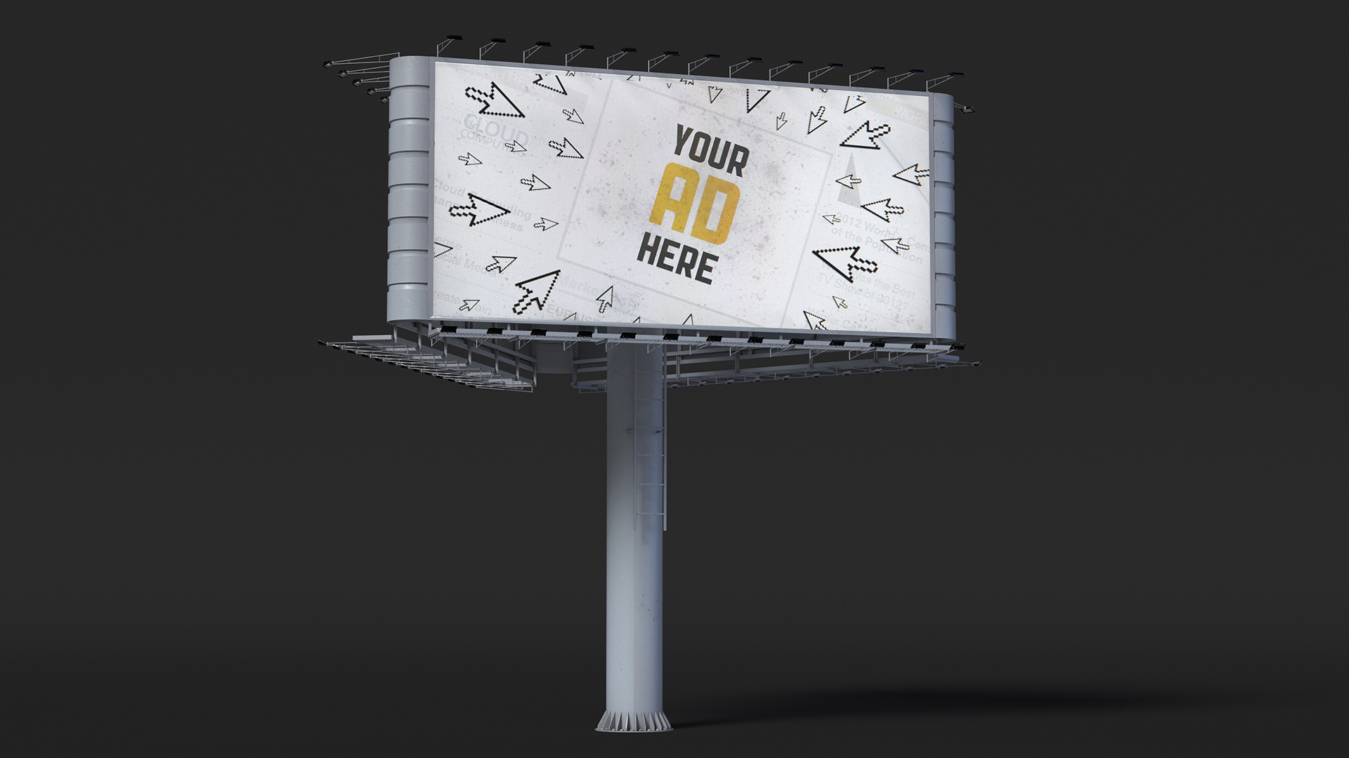 Street Structure Three Side Billboard 3D