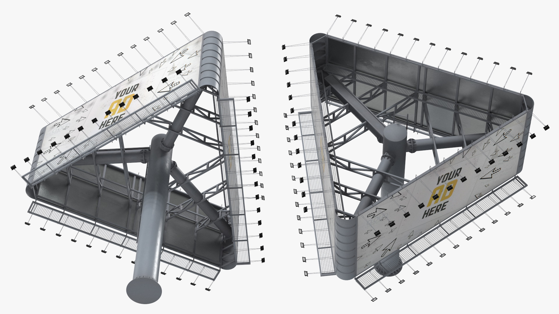 Street Structure Three Side Billboard 3D