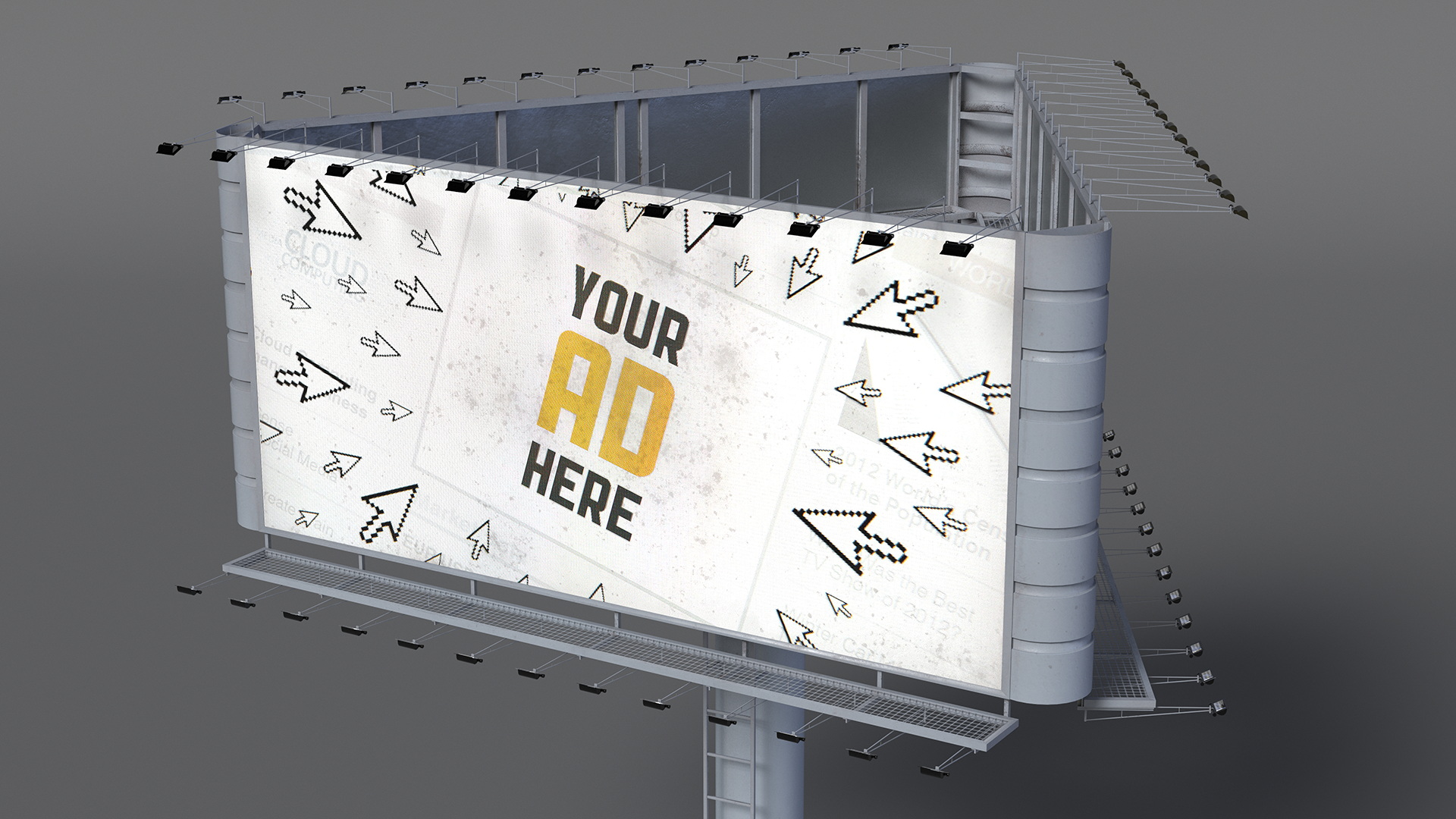 Street Structure Three Side Billboard 3D