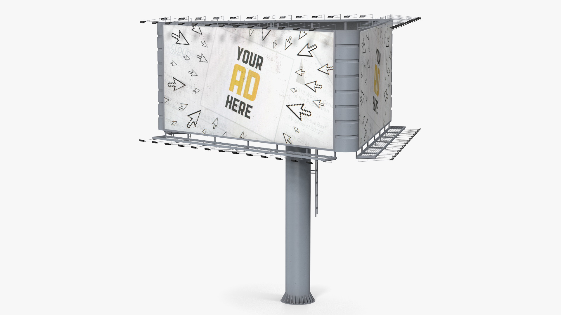 Street Structure Three Side Billboard 3D
