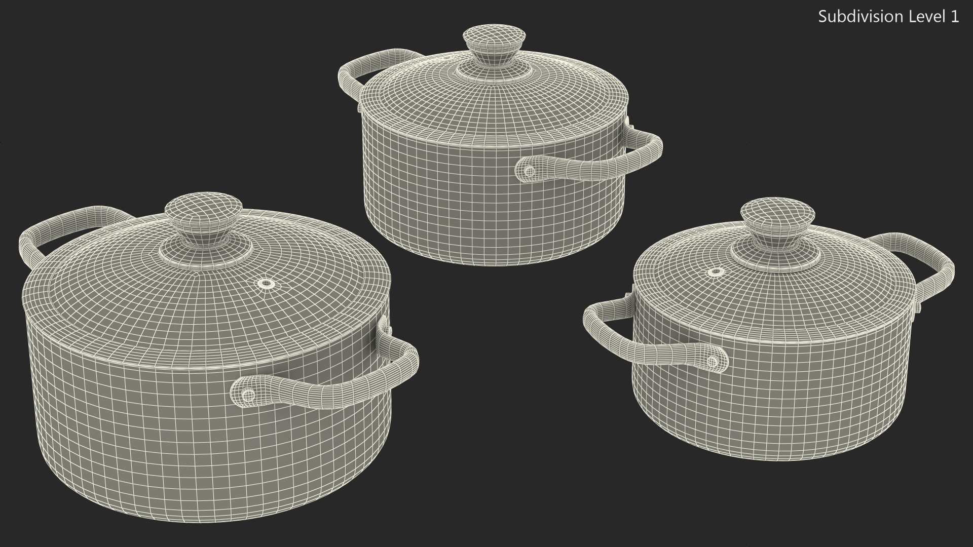 3D model Tower Cooking Pot with Lid Set