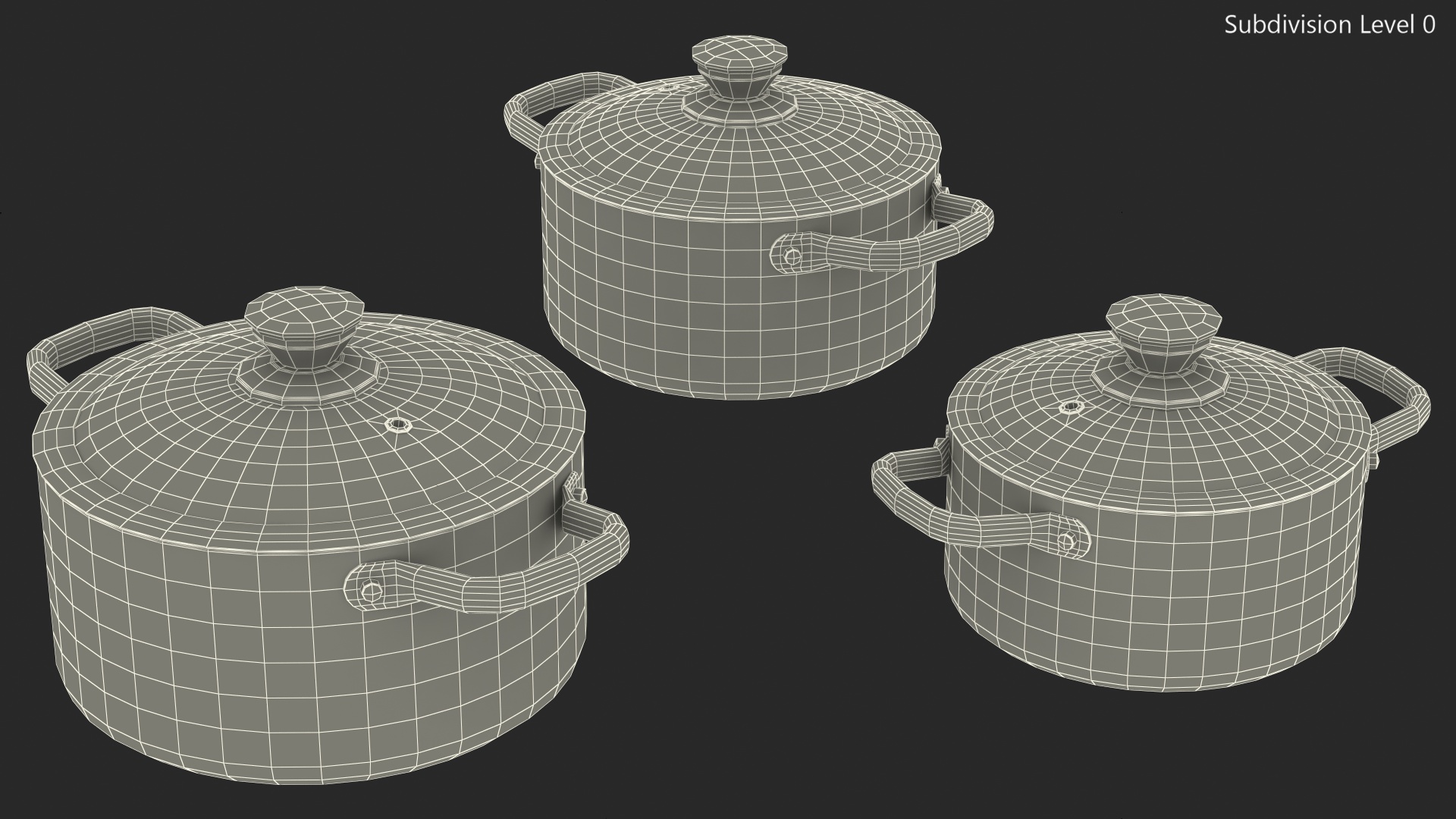 3D model Tower Cooking Pot with Lid Set
