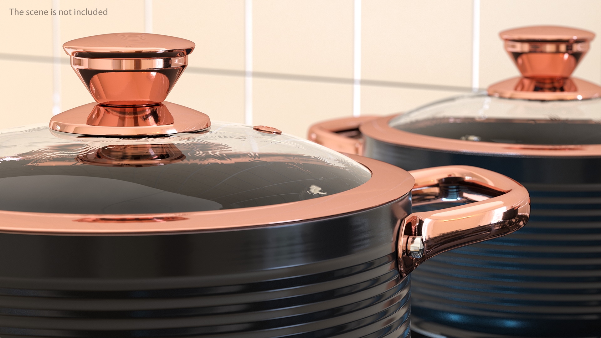 3D model Tower Cooking Pot with Lid Set