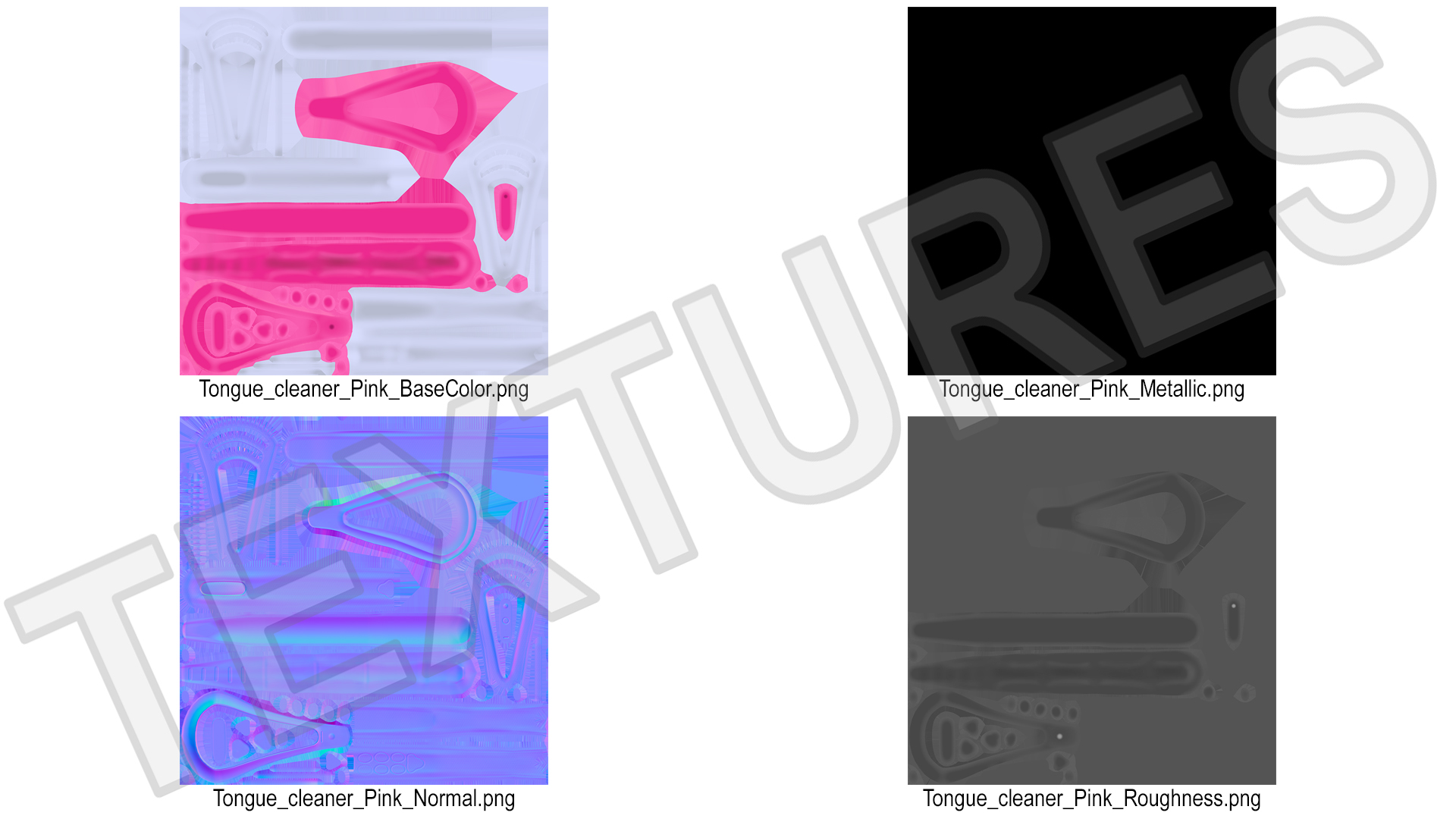 3D model Tongue Cleaning Tool Pink