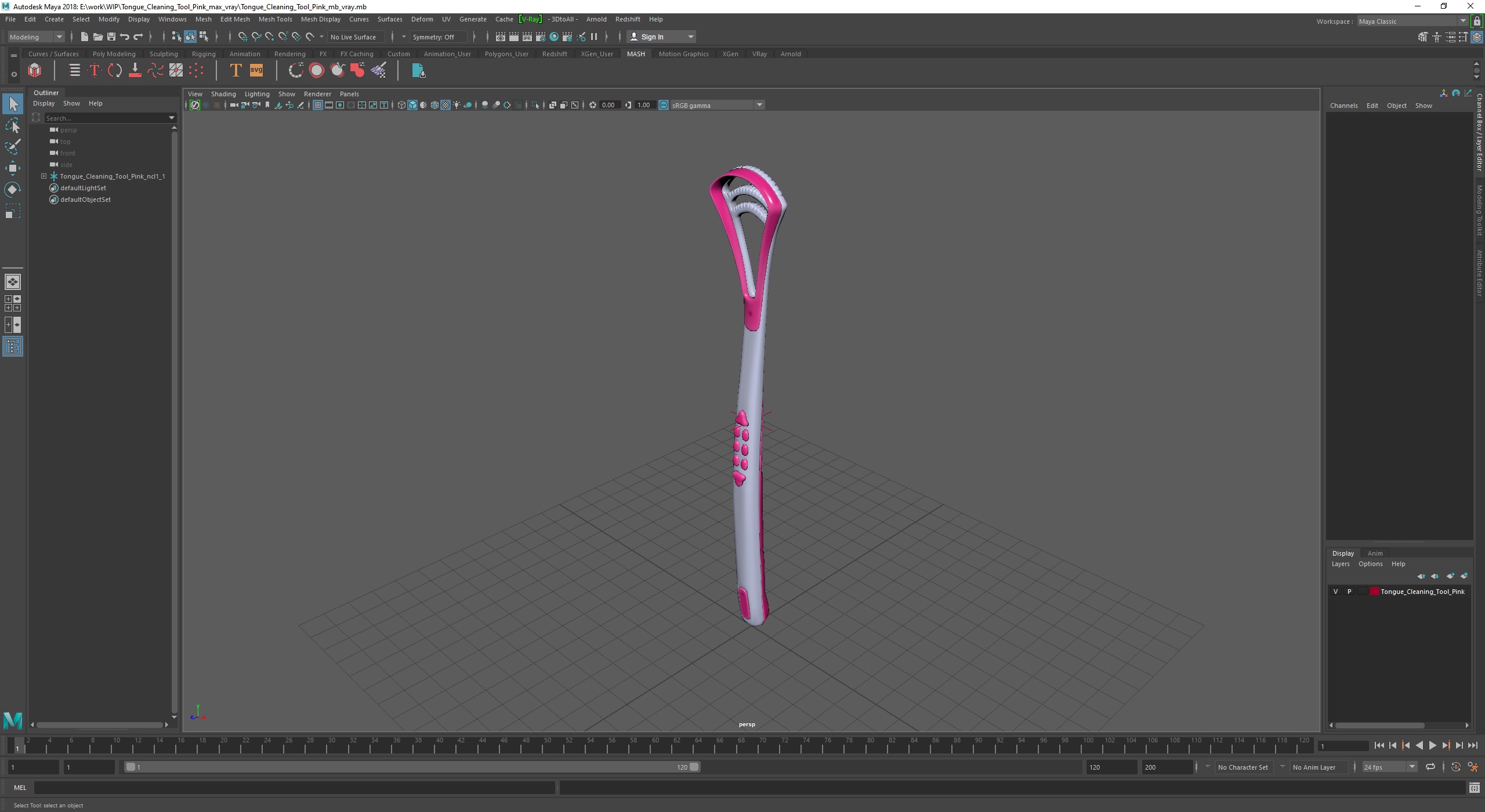 3D model Tongue Cleaning Tool Pink