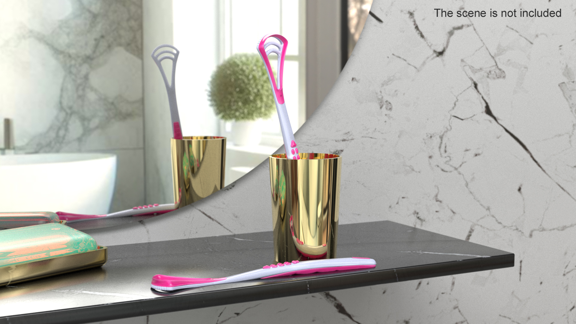3D model Tongue Cleaning Tool Pink