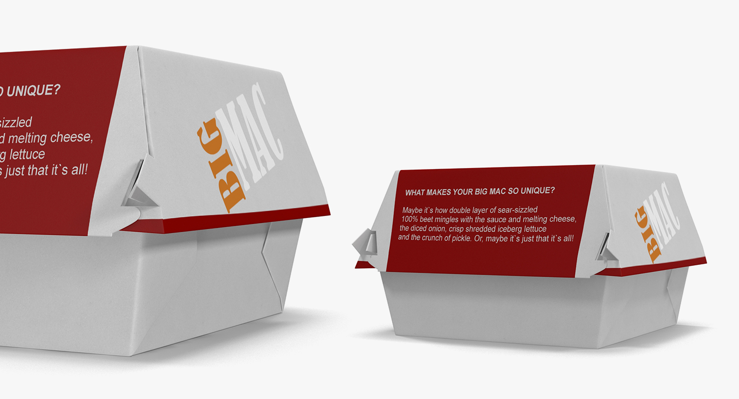 Big Mac Burger and Box 3D