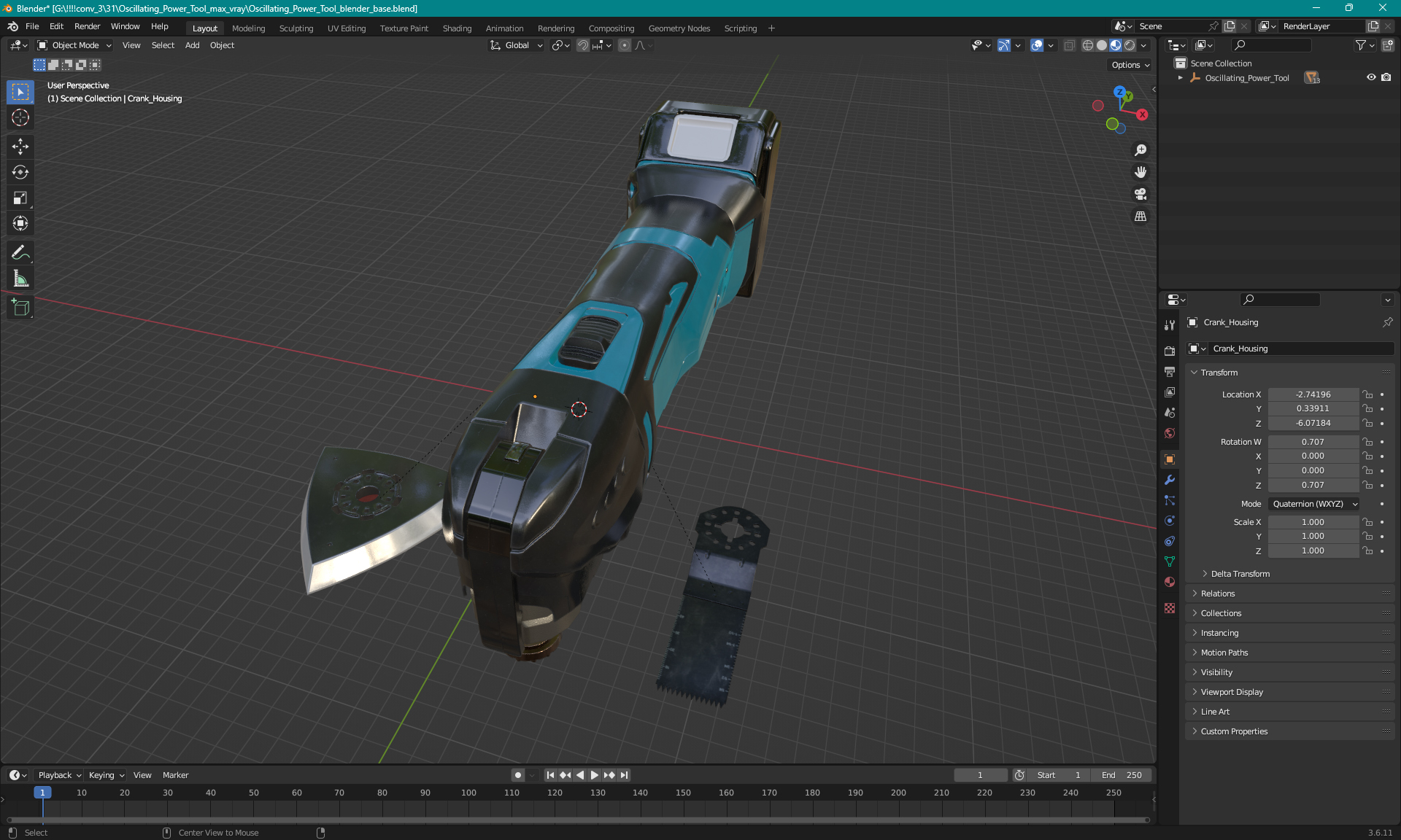 Oscillating Power Tool 3D