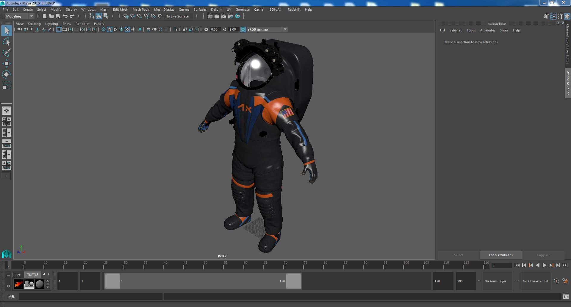 3D NASA Axiom Spacesuit Empty