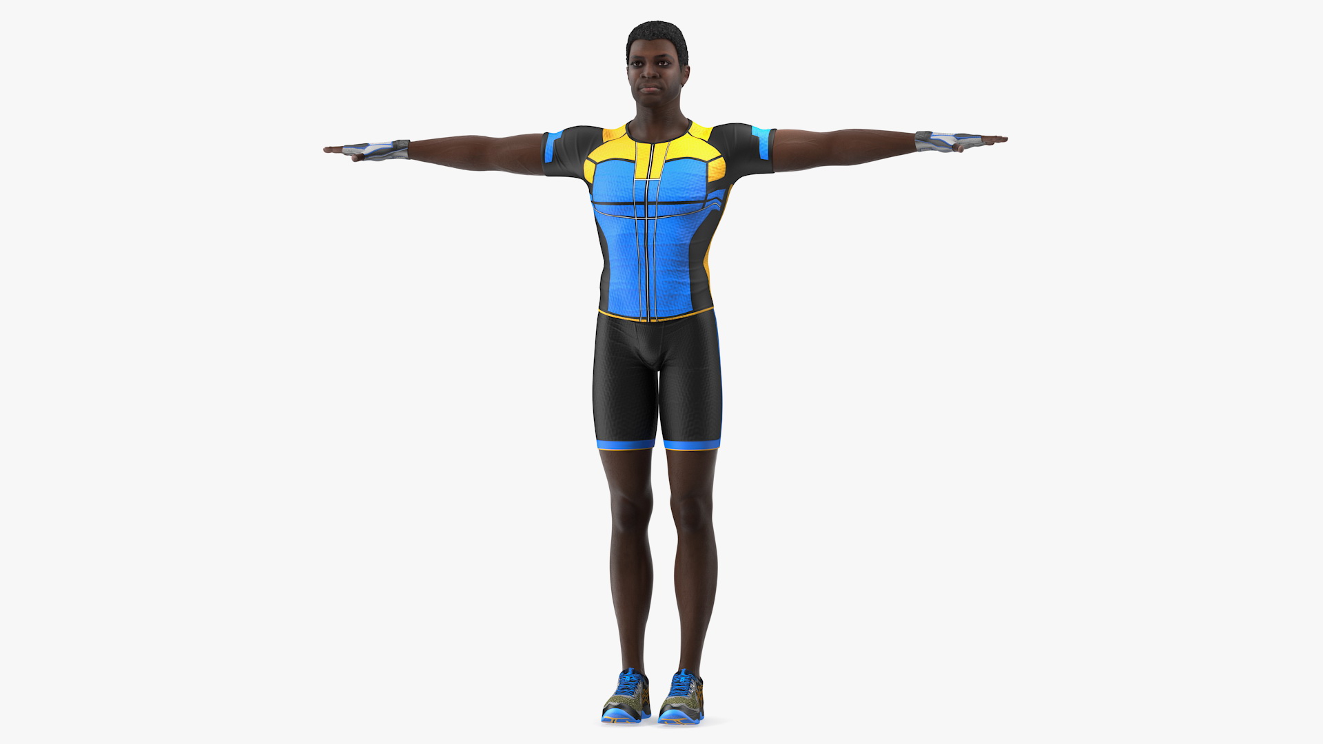 3D African American Sportsman T Pose model