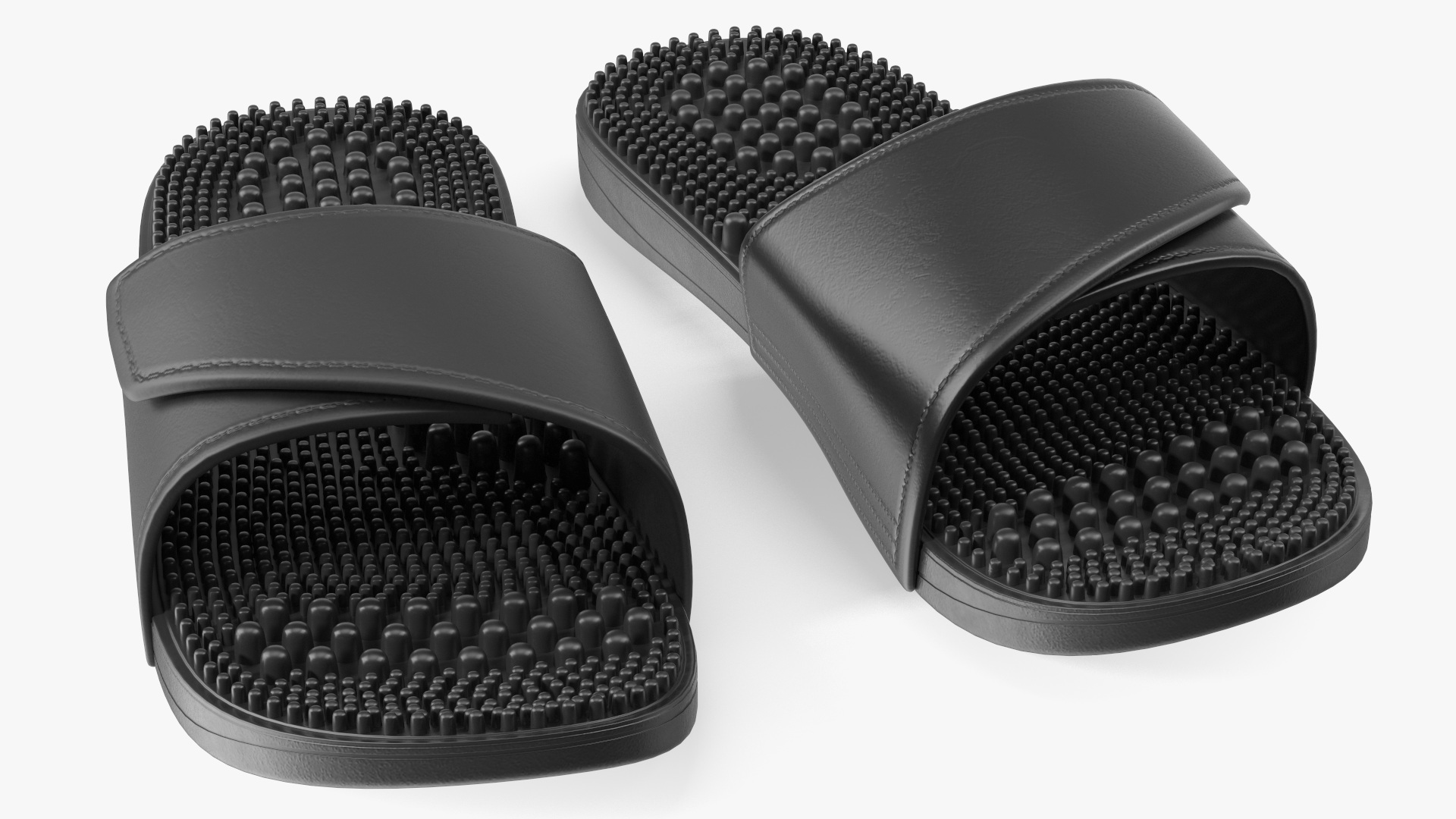 Massage Slippers Black 3D