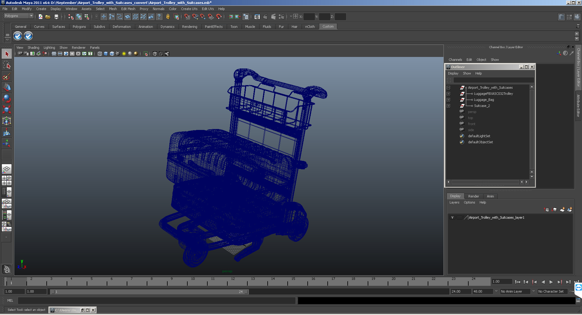 3D model Airport Trolley with Suitcases