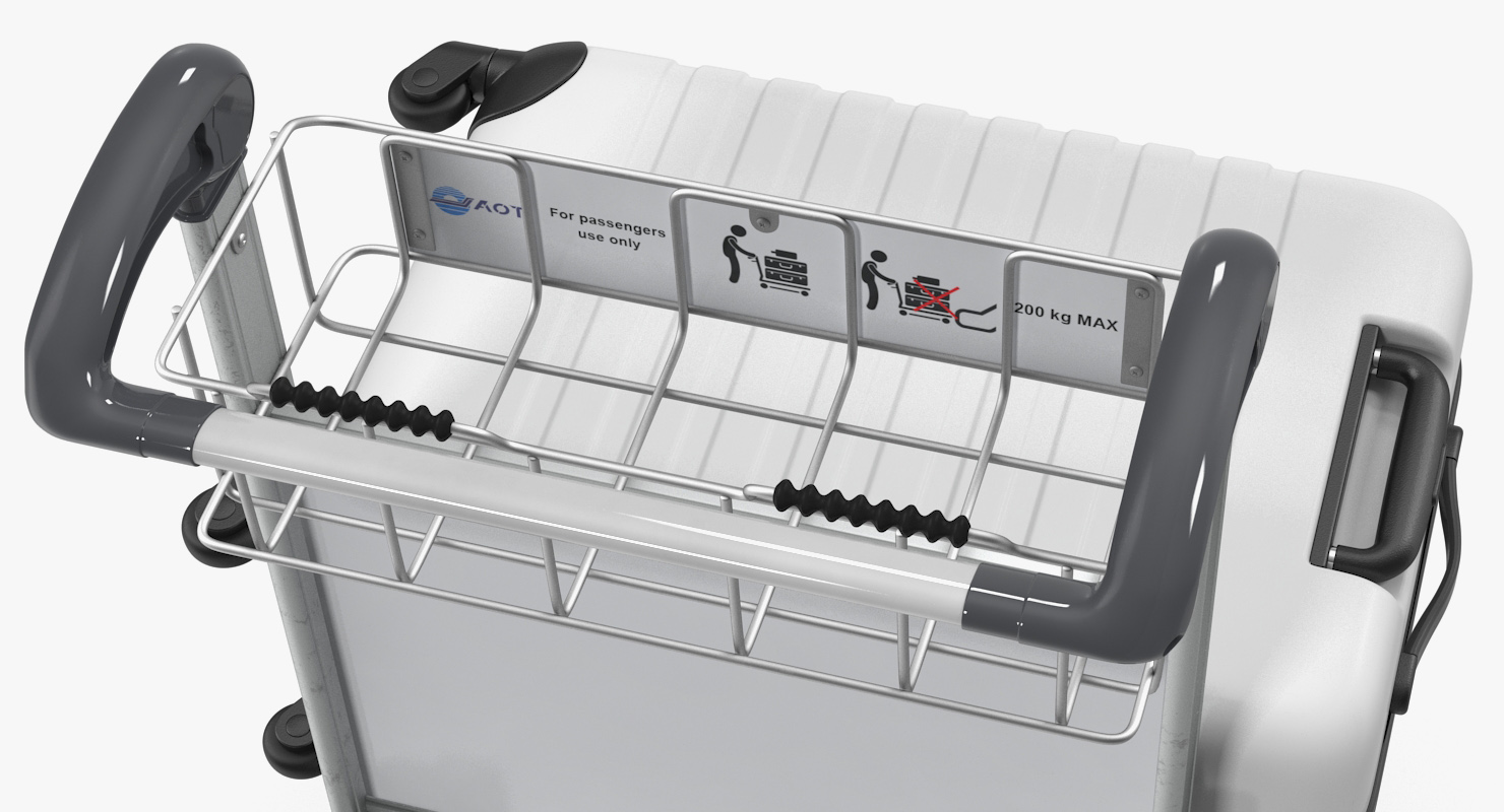 3D model Airport Trolley with Suitcases
