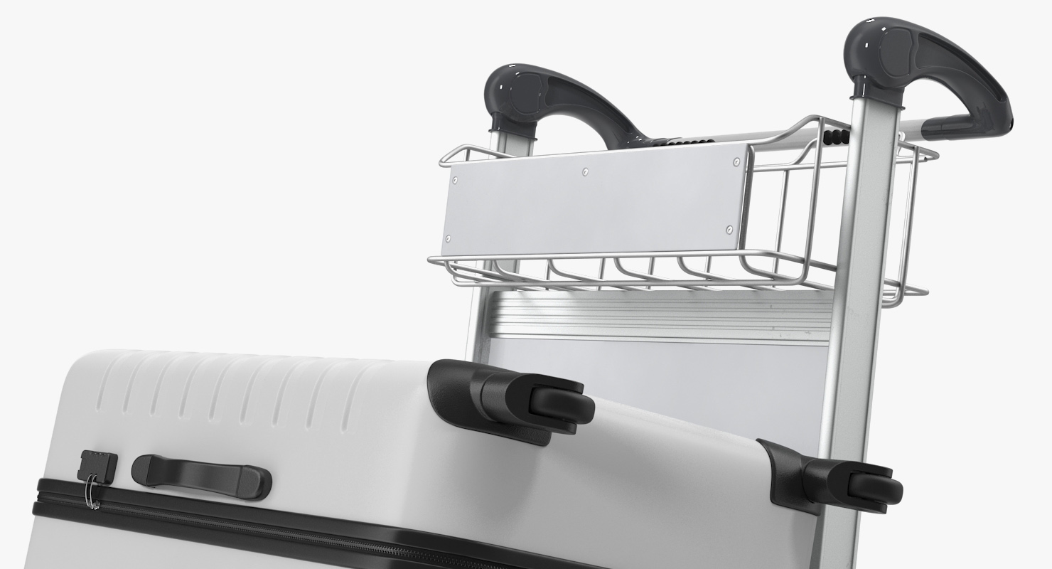 3D model Airport Trolley with Suitcases