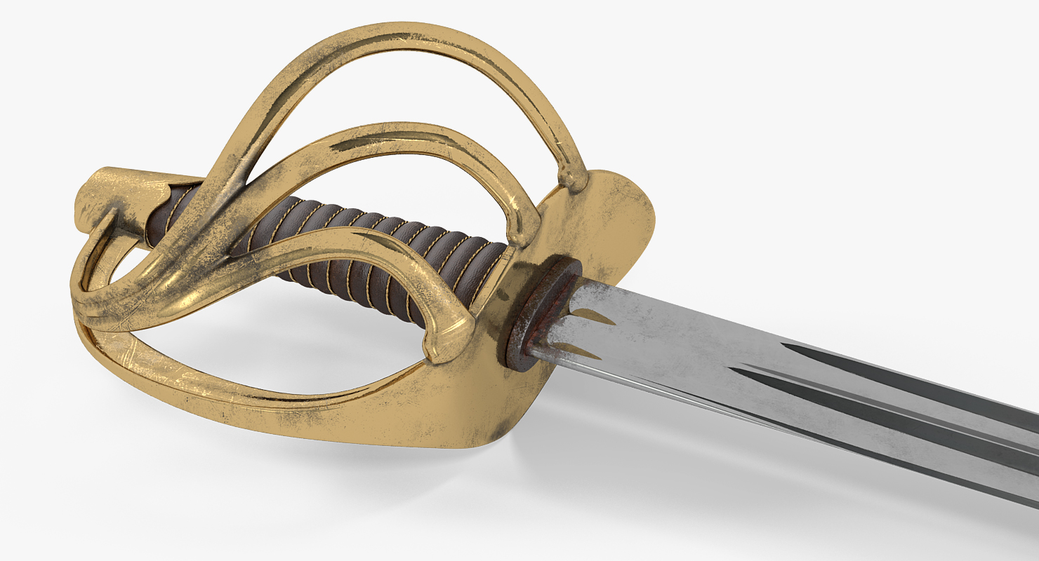 3D American Cavalry Officers Sword