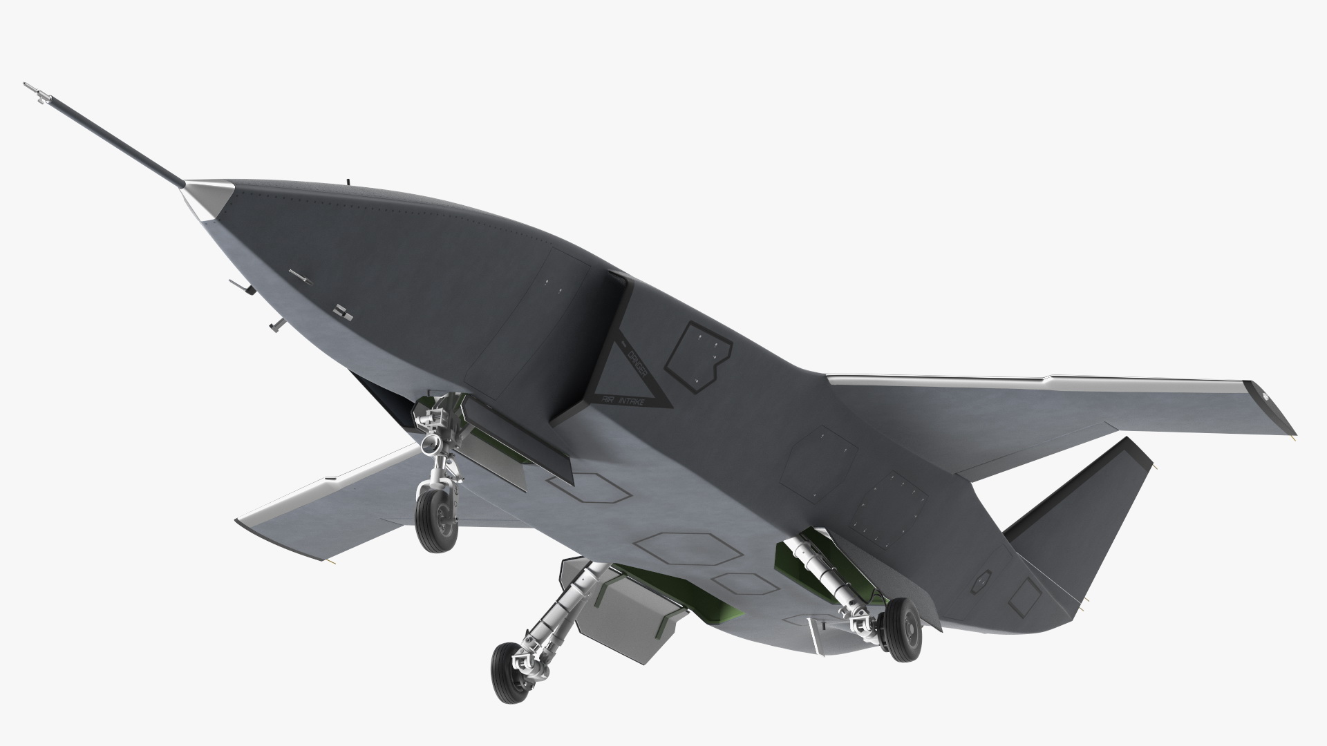 3D Stealth Multirole Unmanned Aerial Vehicle Rigged model
