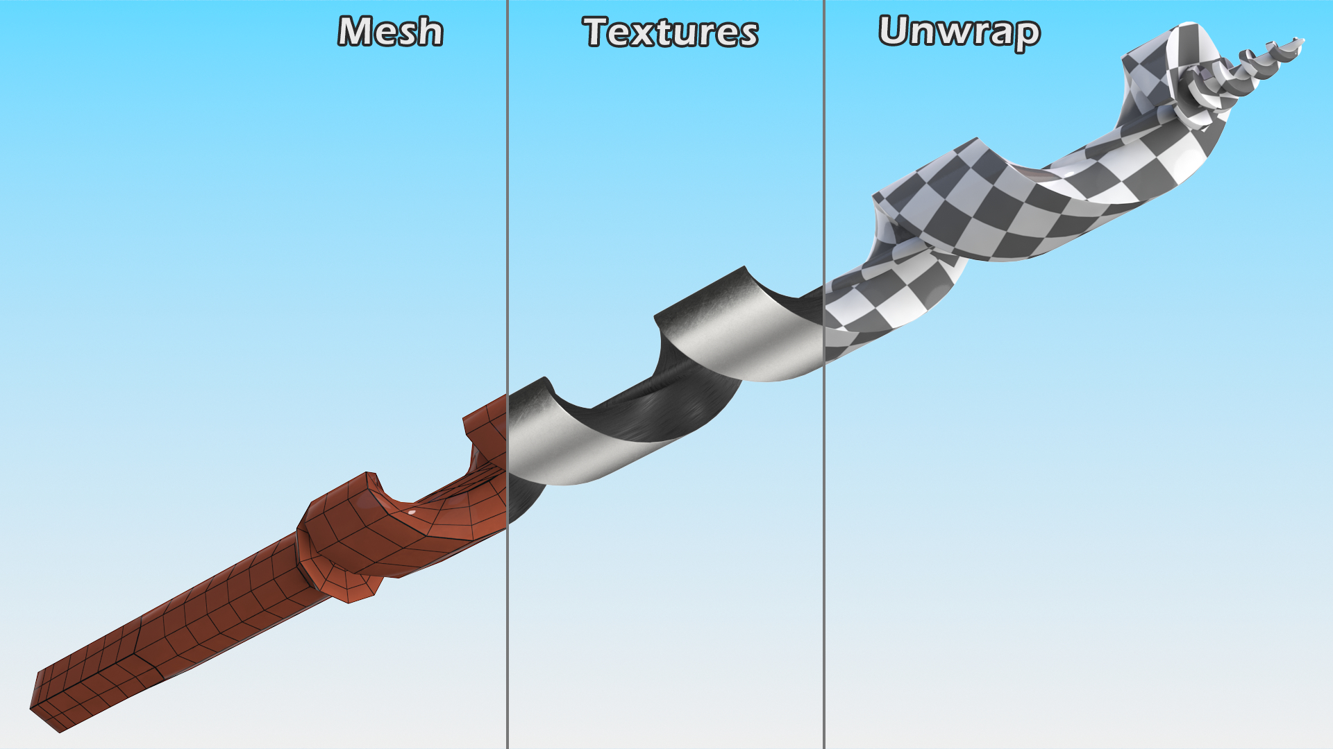 Wood Auger Drill Bit New 3D model