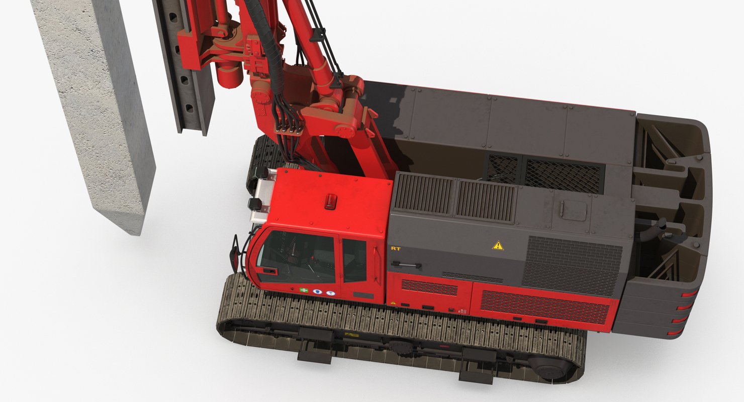Hydraulics Pile Driver Generic Working Position 3D