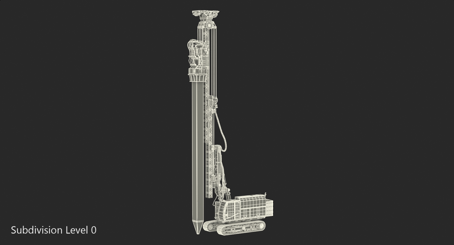 Hydraulics Pile Driver Generic Working Position 3D