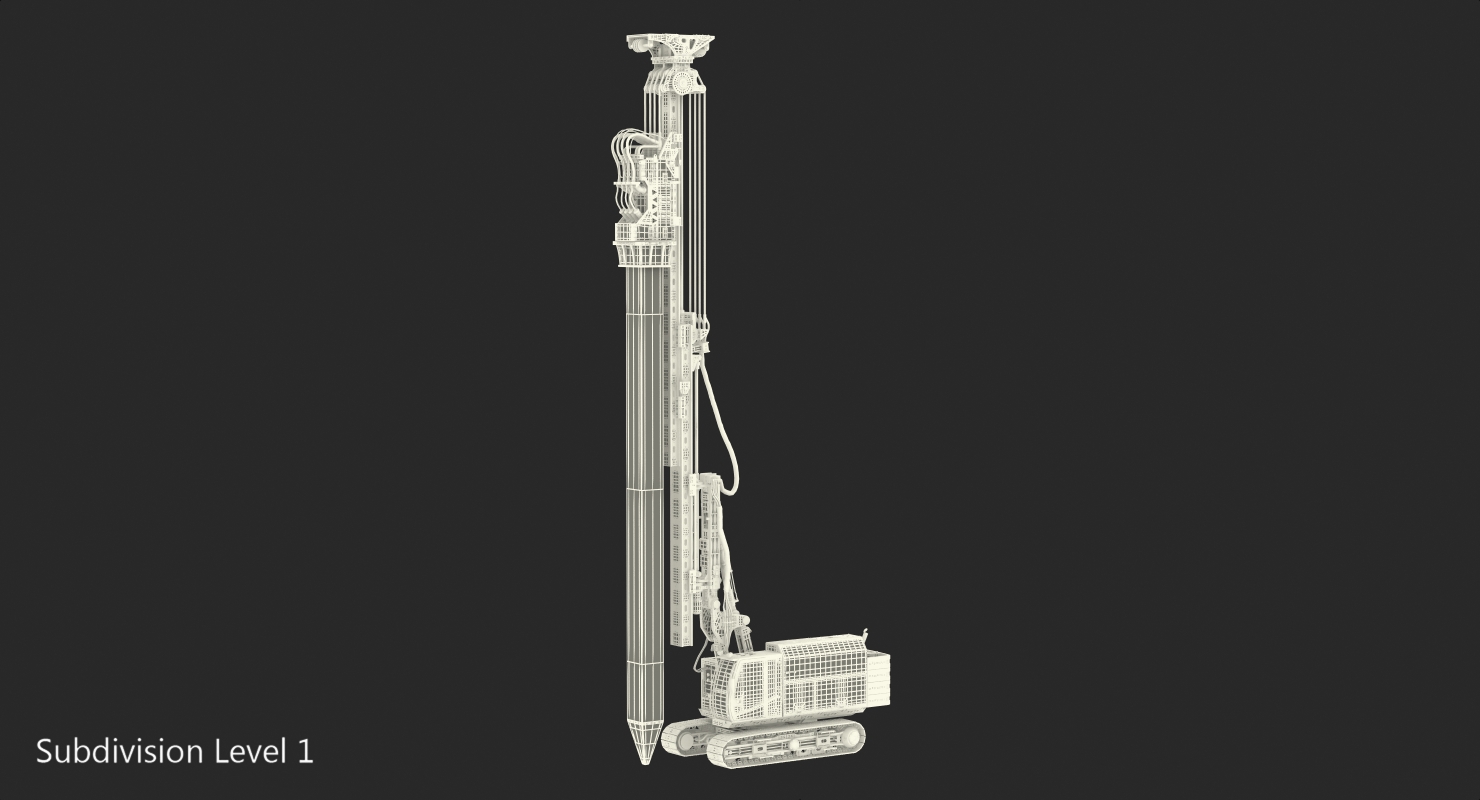 Hydraulics Pile Driver Generic Working Position 3D