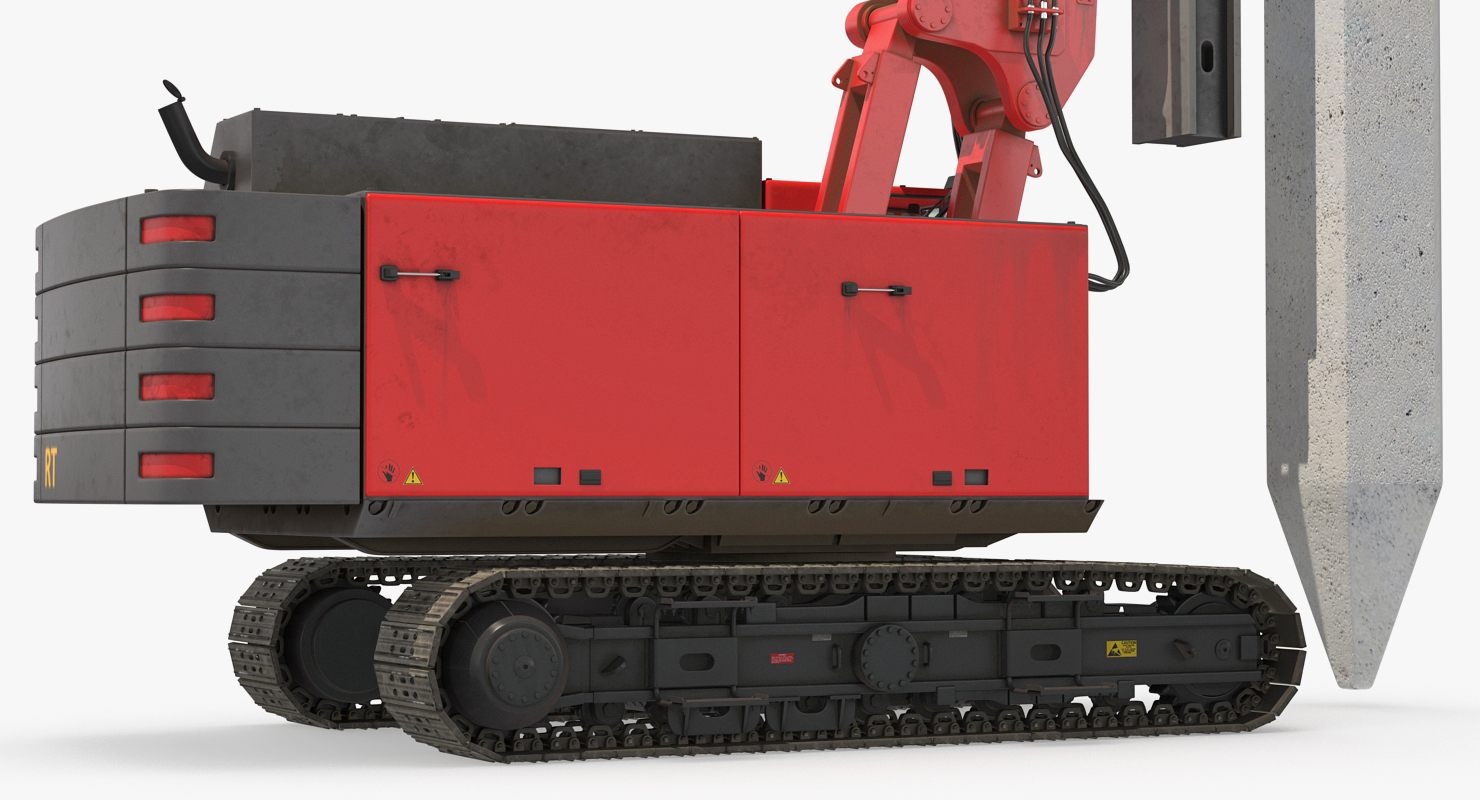 Hydraulics Pile Driver Generic Working Position 3D